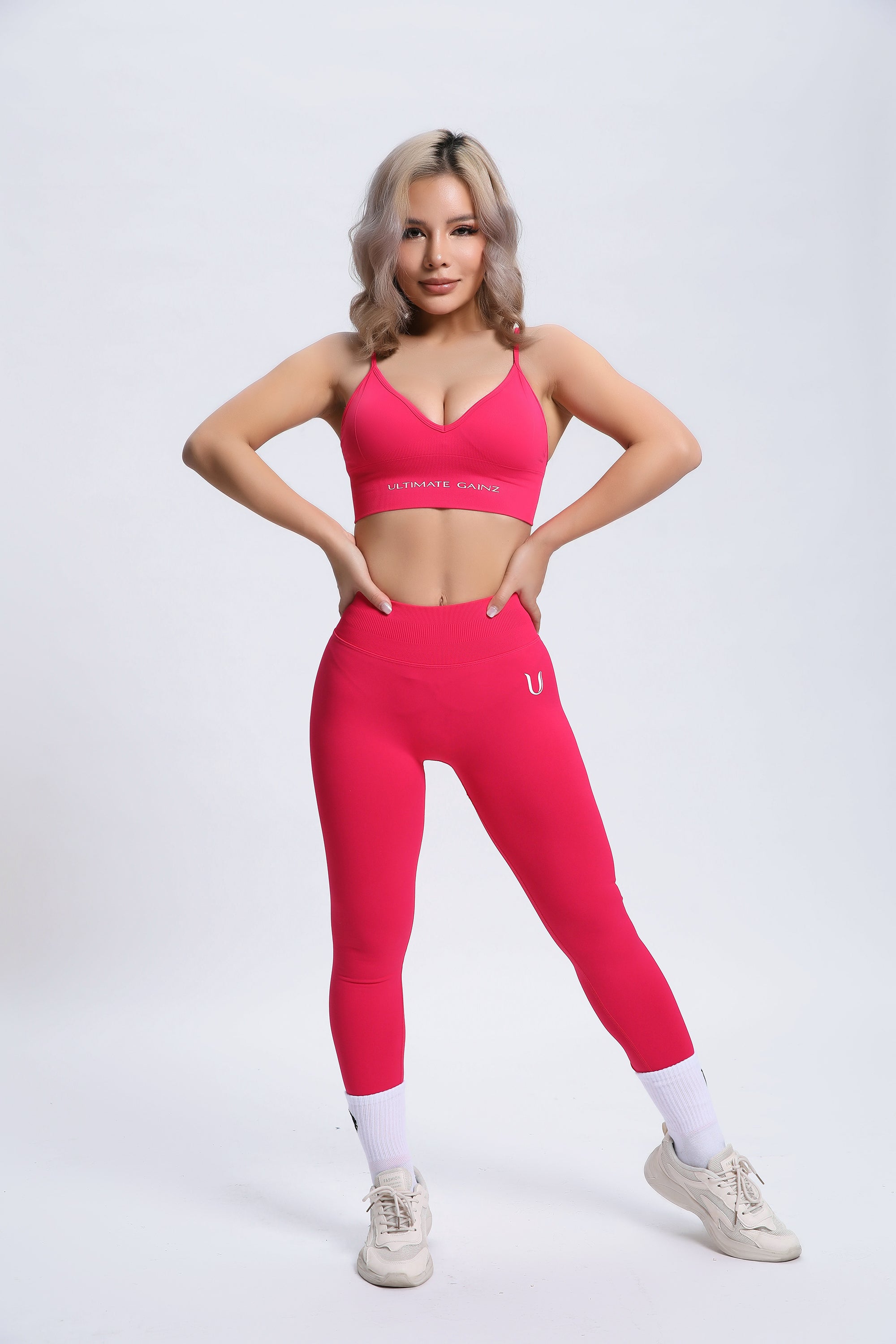 Joy | Leggings Scolpenti con Scrunch – Rosso Rosa