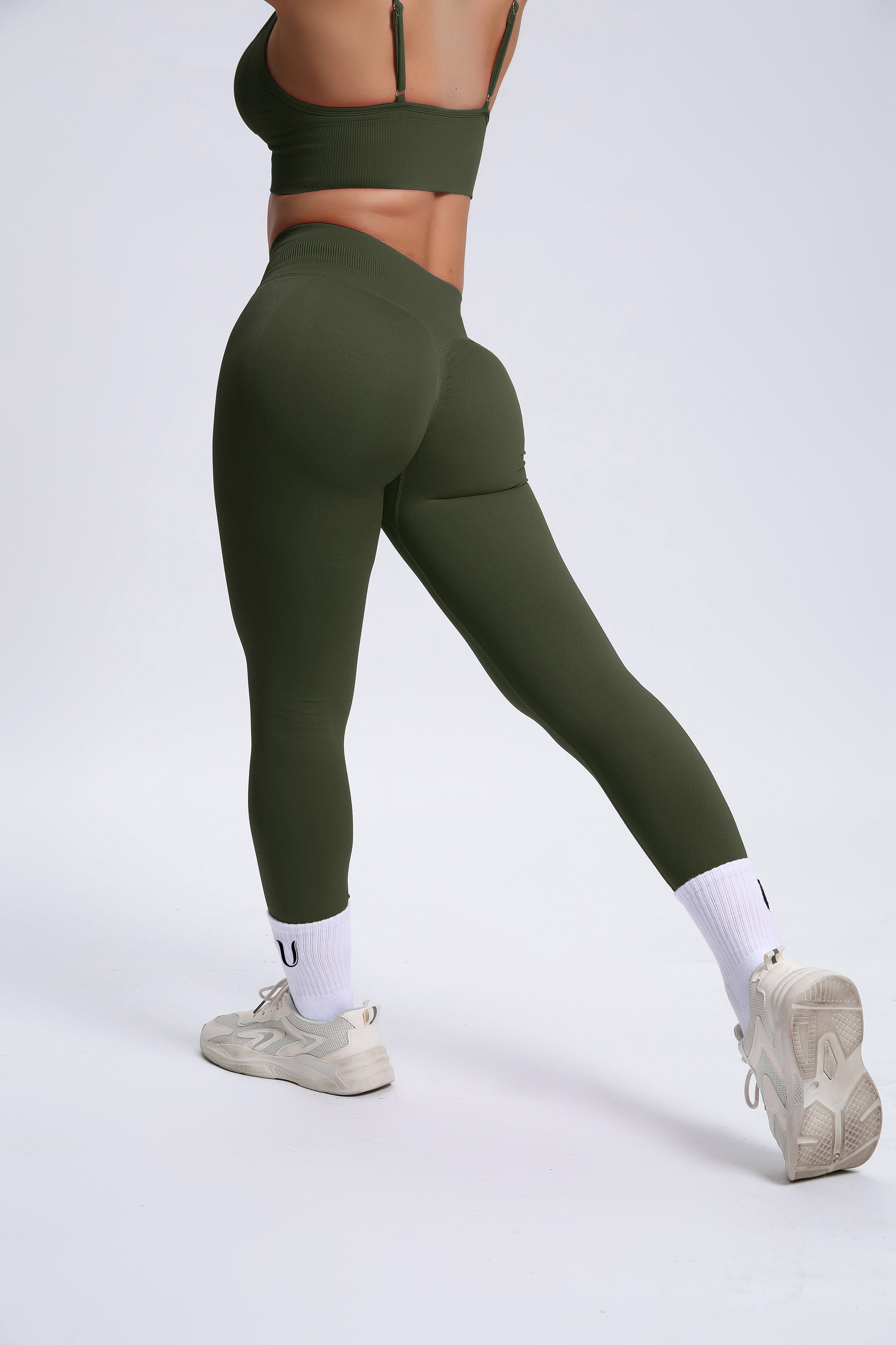 Joy | Leggings Scolpenti con Scrunch – Verde
