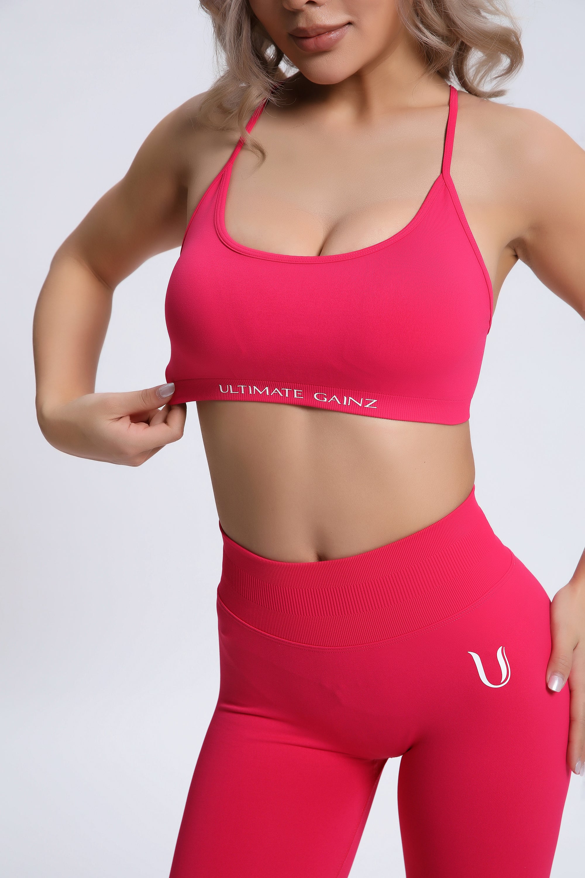 Joy | Reggiseno Sportivo con Incrocio Dietro – Rosa Rosso