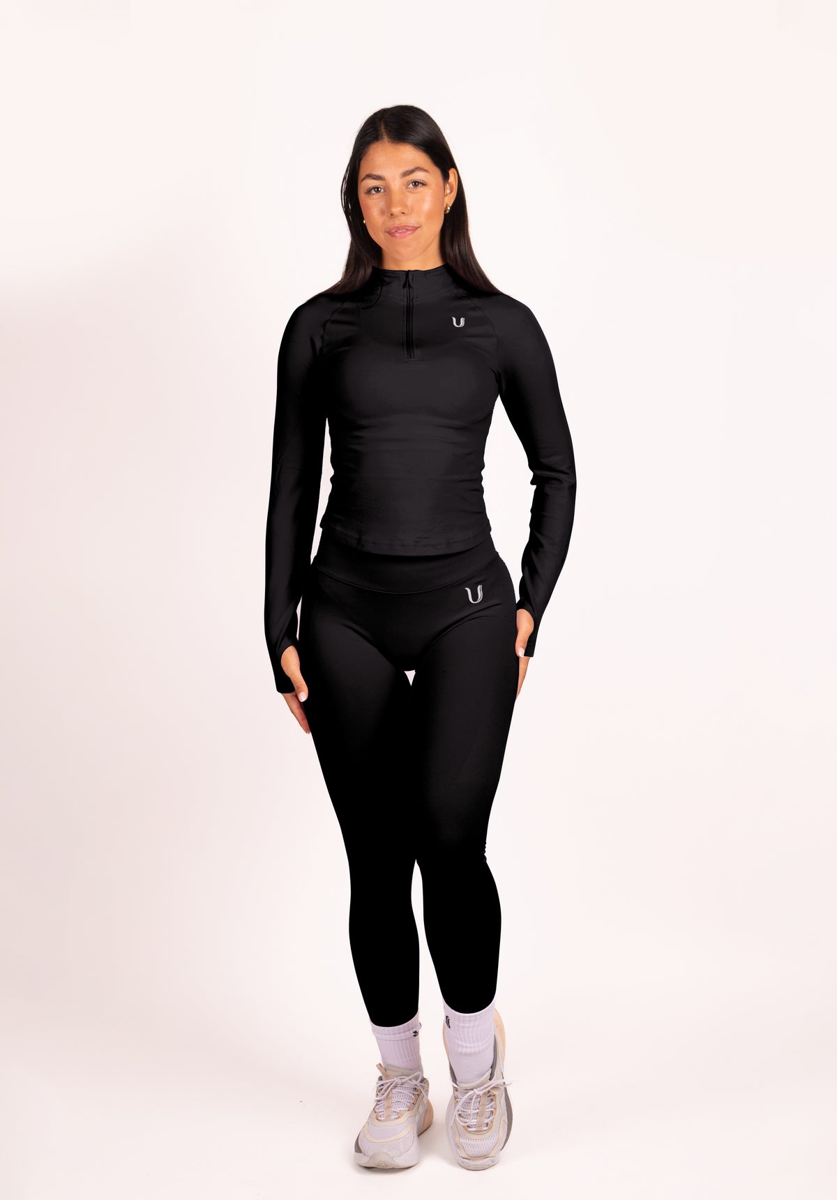Beau Half Zip Lange Mouwen Top Zwart - Dames sportkleding afbeelding 7