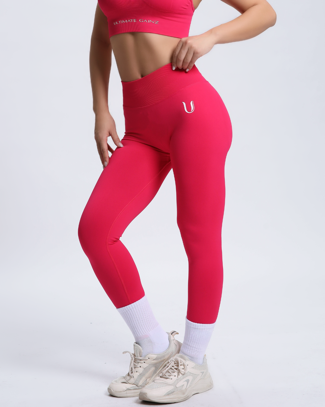 Joy | Leggings Scolpenti con Scrunch – Rosso Rosa