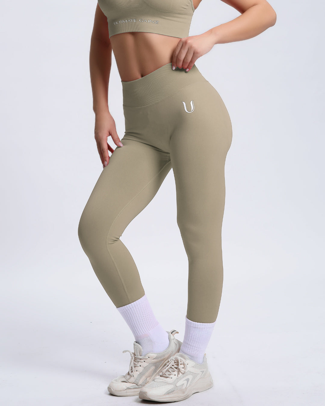 Joy | Leggings Scolpenti con Scrunch – Beige