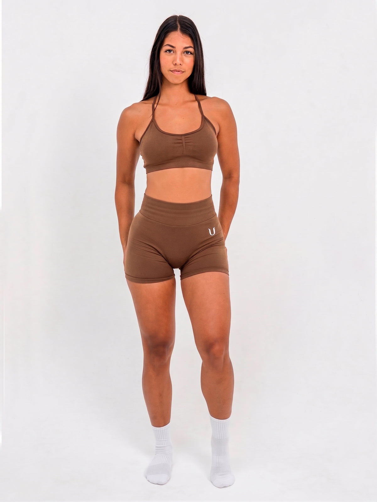 Luna | Premium Seamless Scrunch Short - Marrone