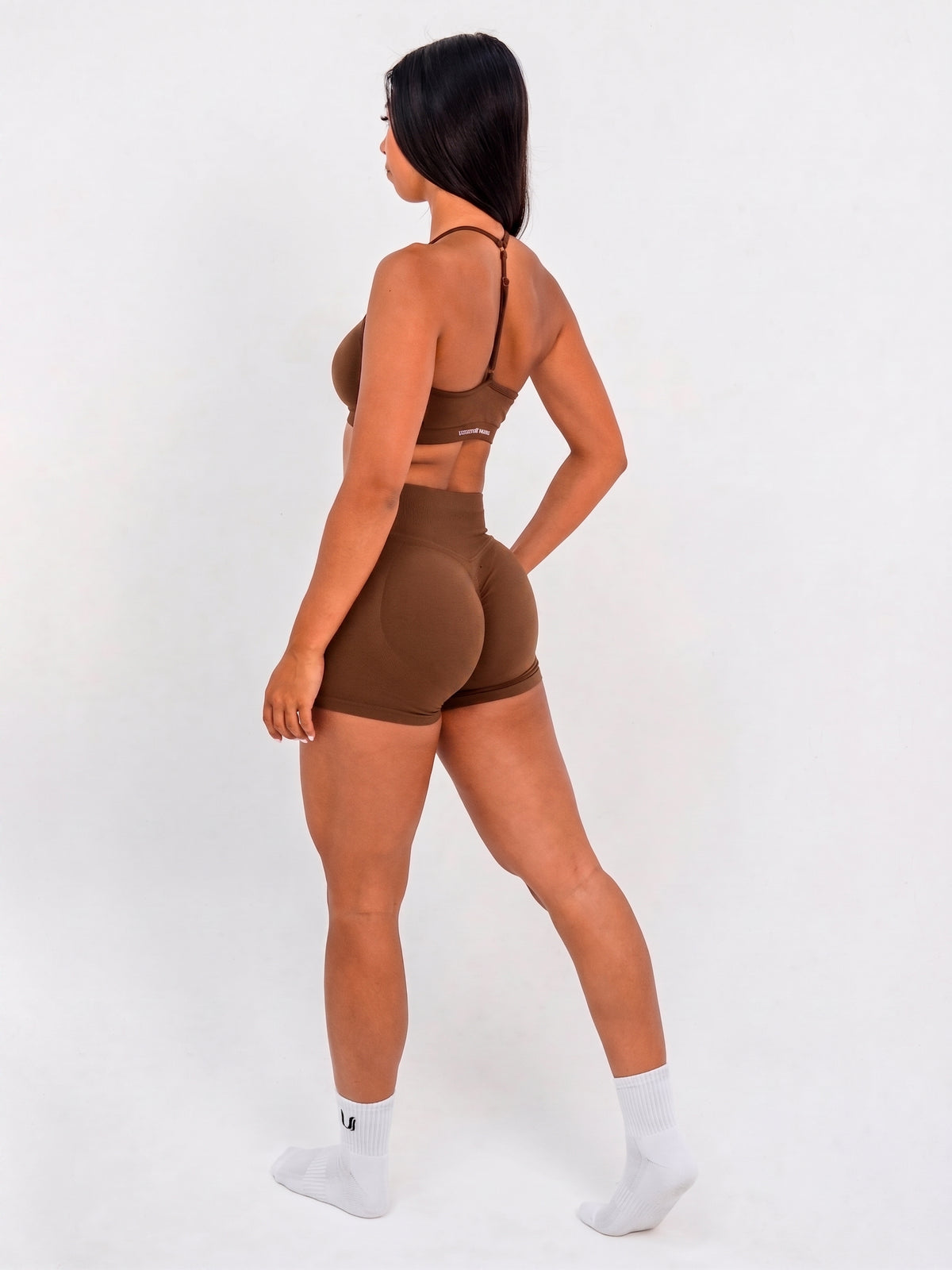Luna | Premium Seamless Scrunch Short - Marrone