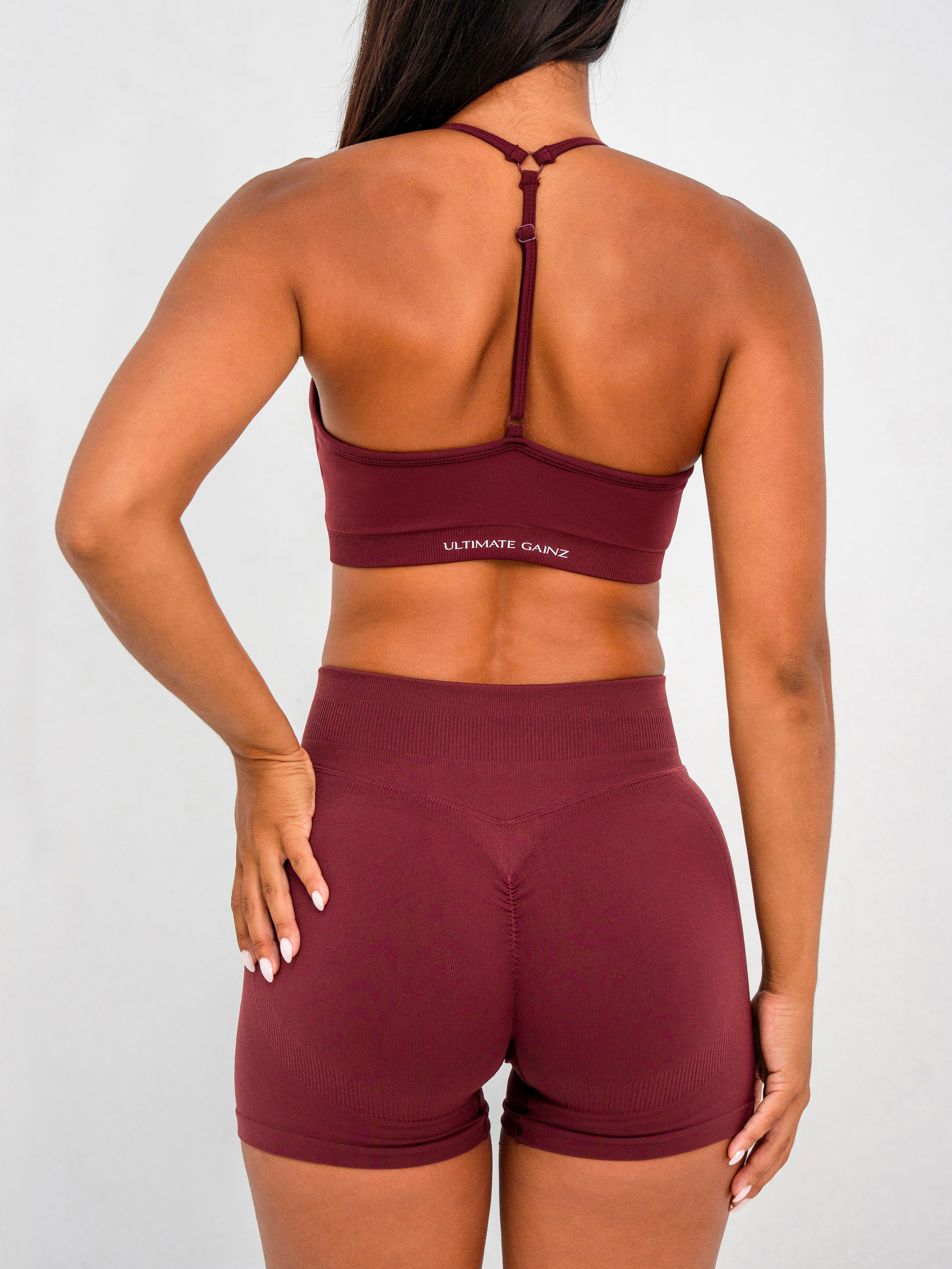 Luna | Short Scrunch Senza Cuciture Premium - Bordeaux