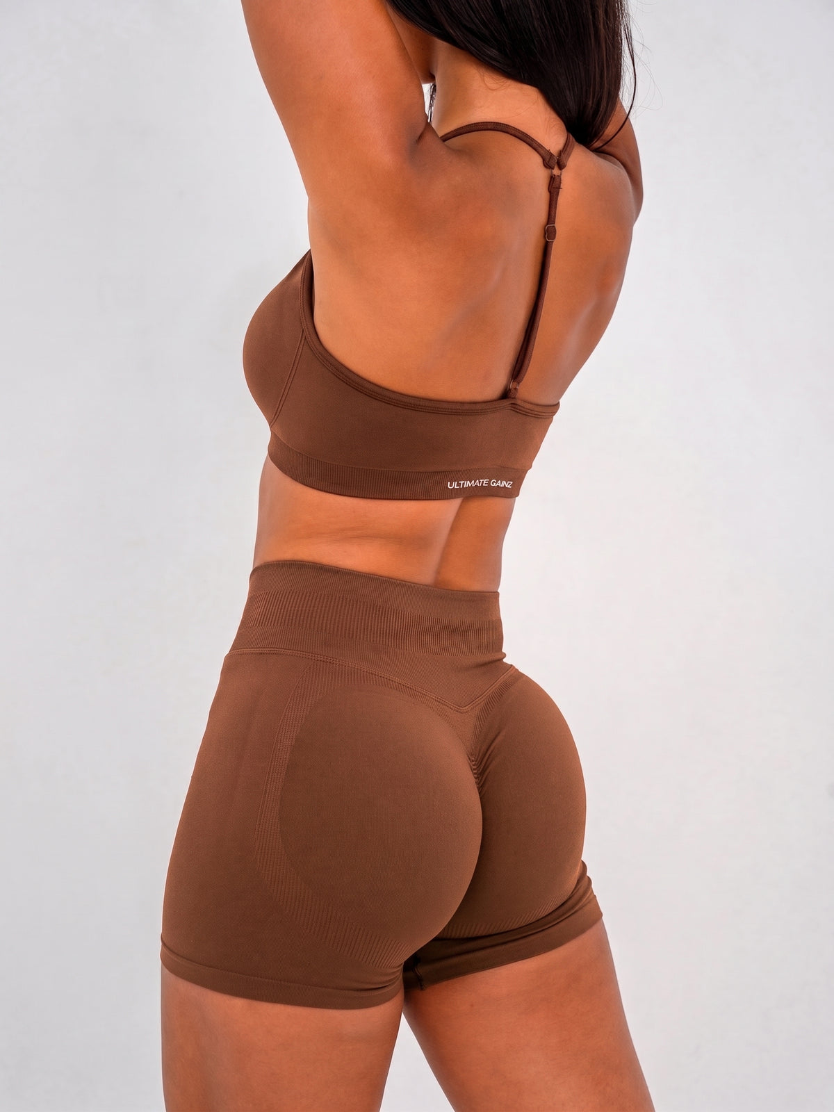 Luna | Premium Seamless Scrunch Short - Marrone