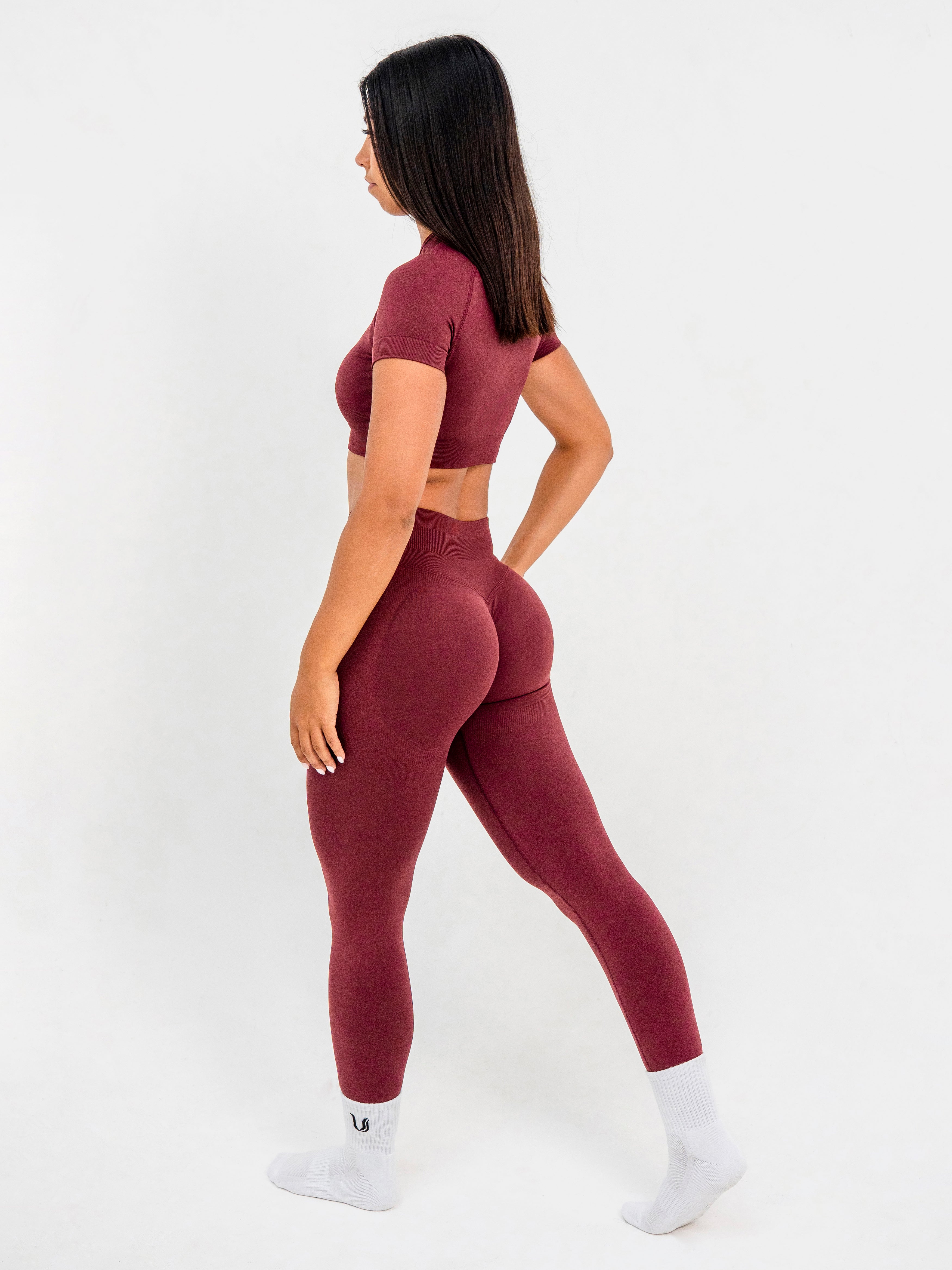 Luna | Legging Scrunch Senza Cuciture Premium - Bordeaux