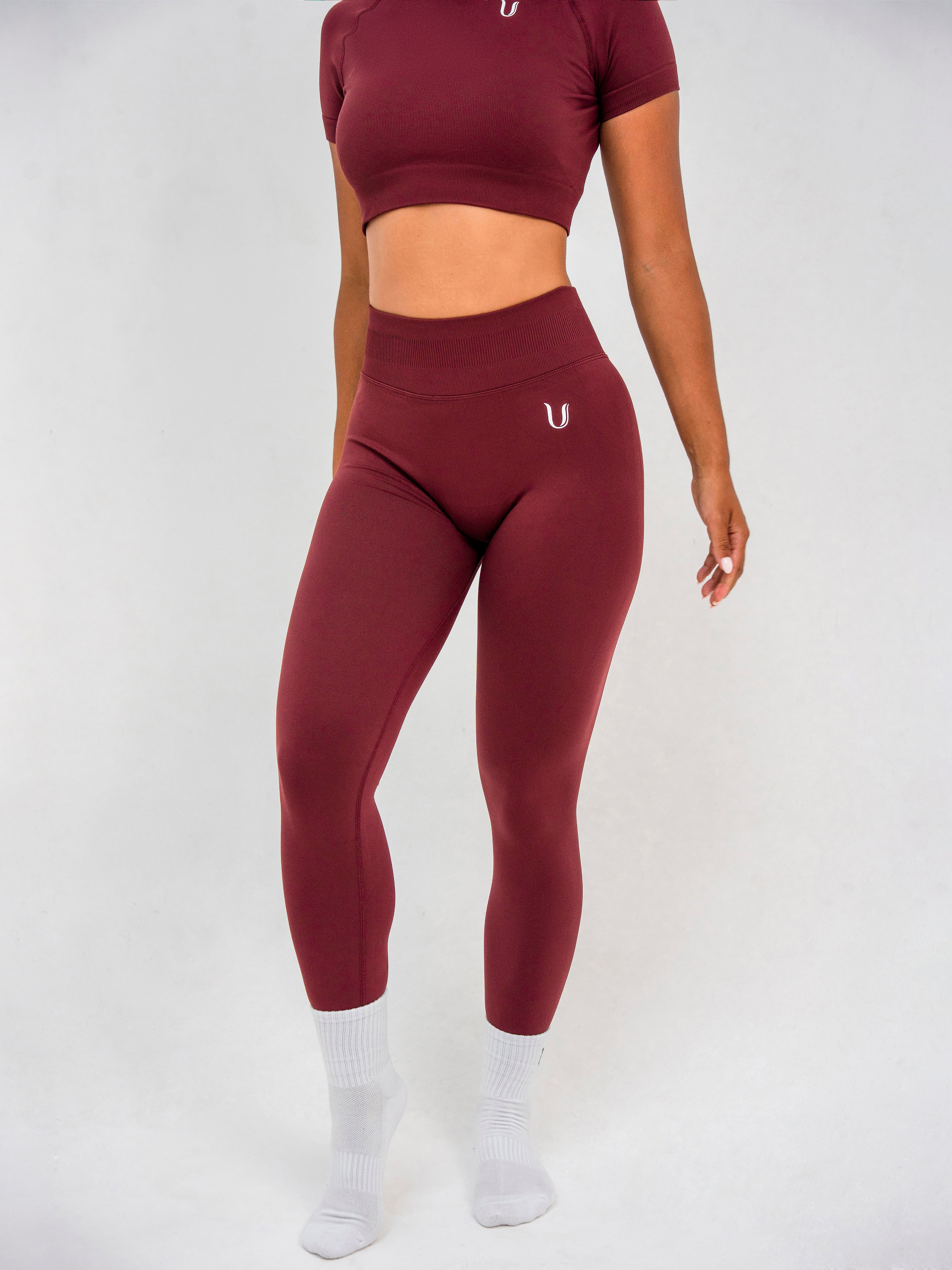 Luna | Legging Scrunch Senza Cuciture Premium - Bordeaux