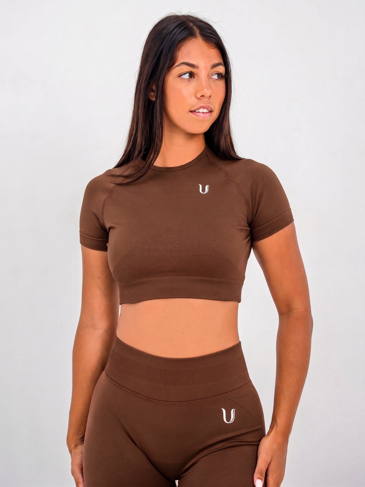 Luna | Premium Seamless Crop Top - Marrone