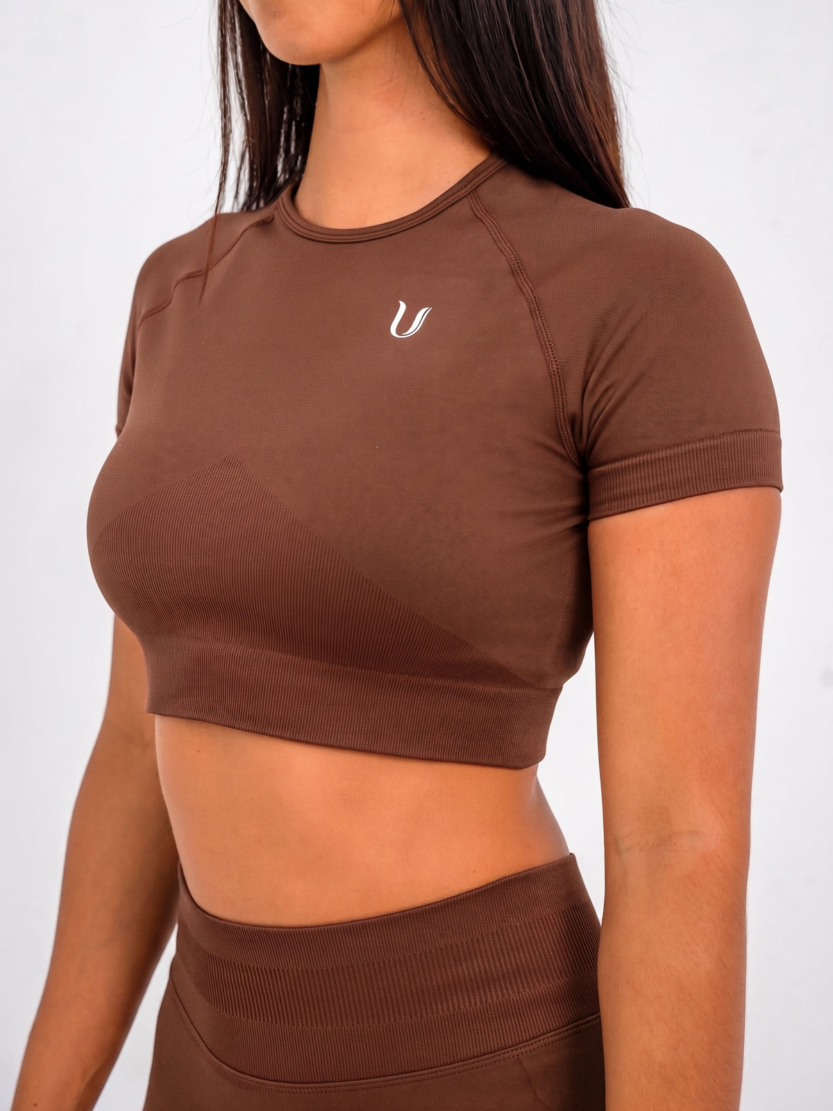 Luna | Premium Seamless Crop Top - Marrone