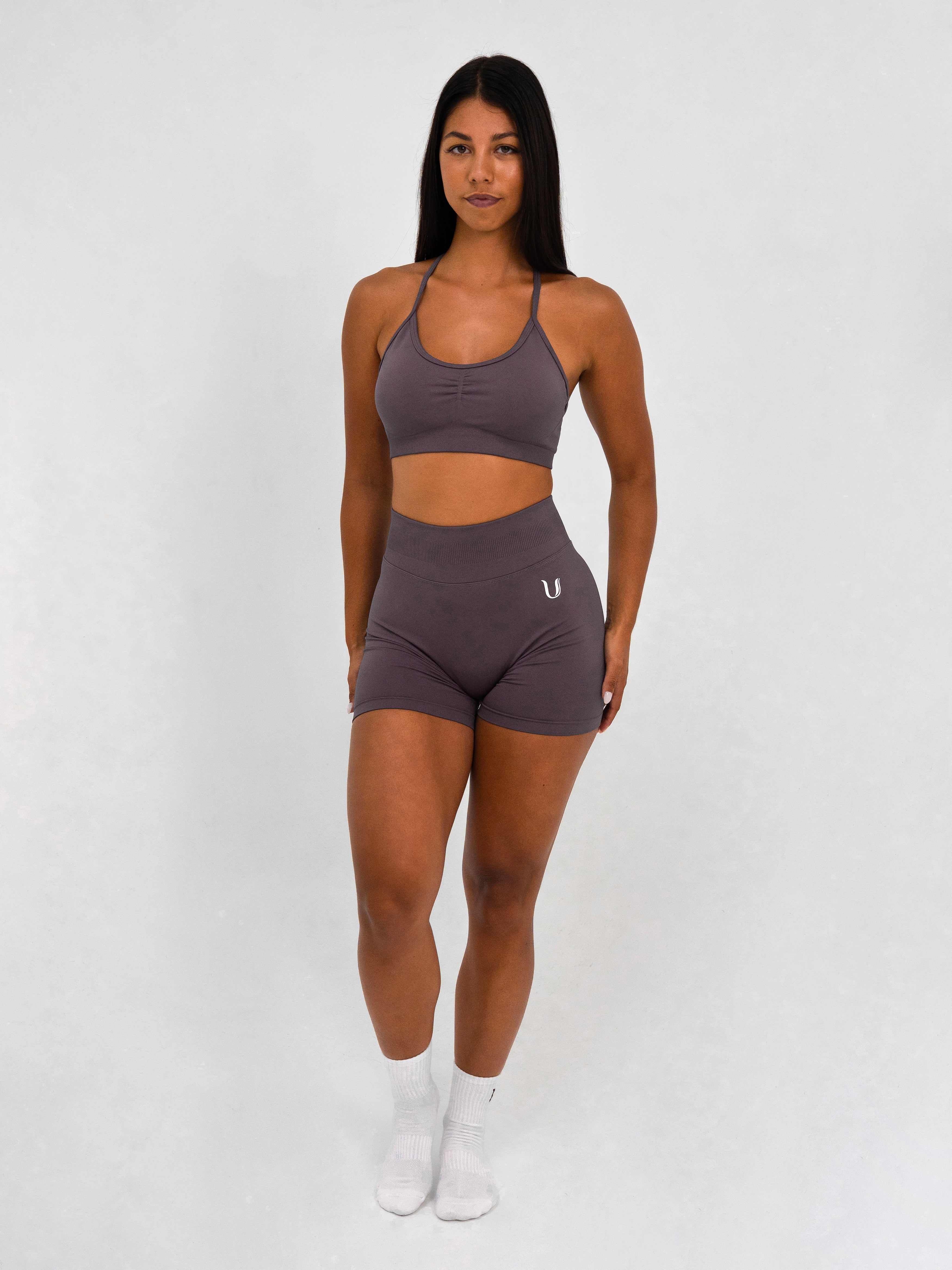 Luna | Short Scrunch Senza Cuciture Premium - Lilla polvere