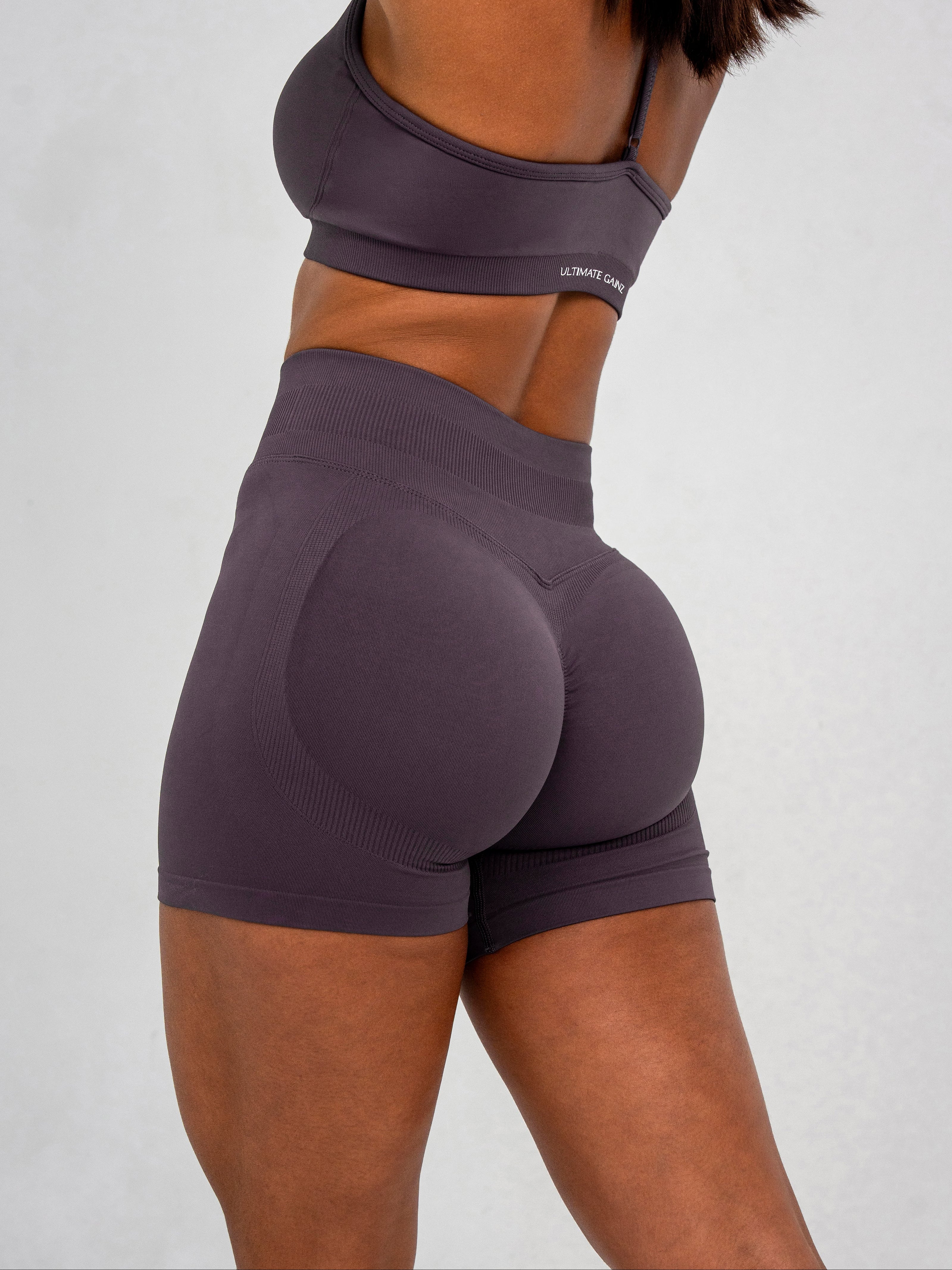 Luna | Short Scrunch Senza Cuciture Premium - Lilla polvere