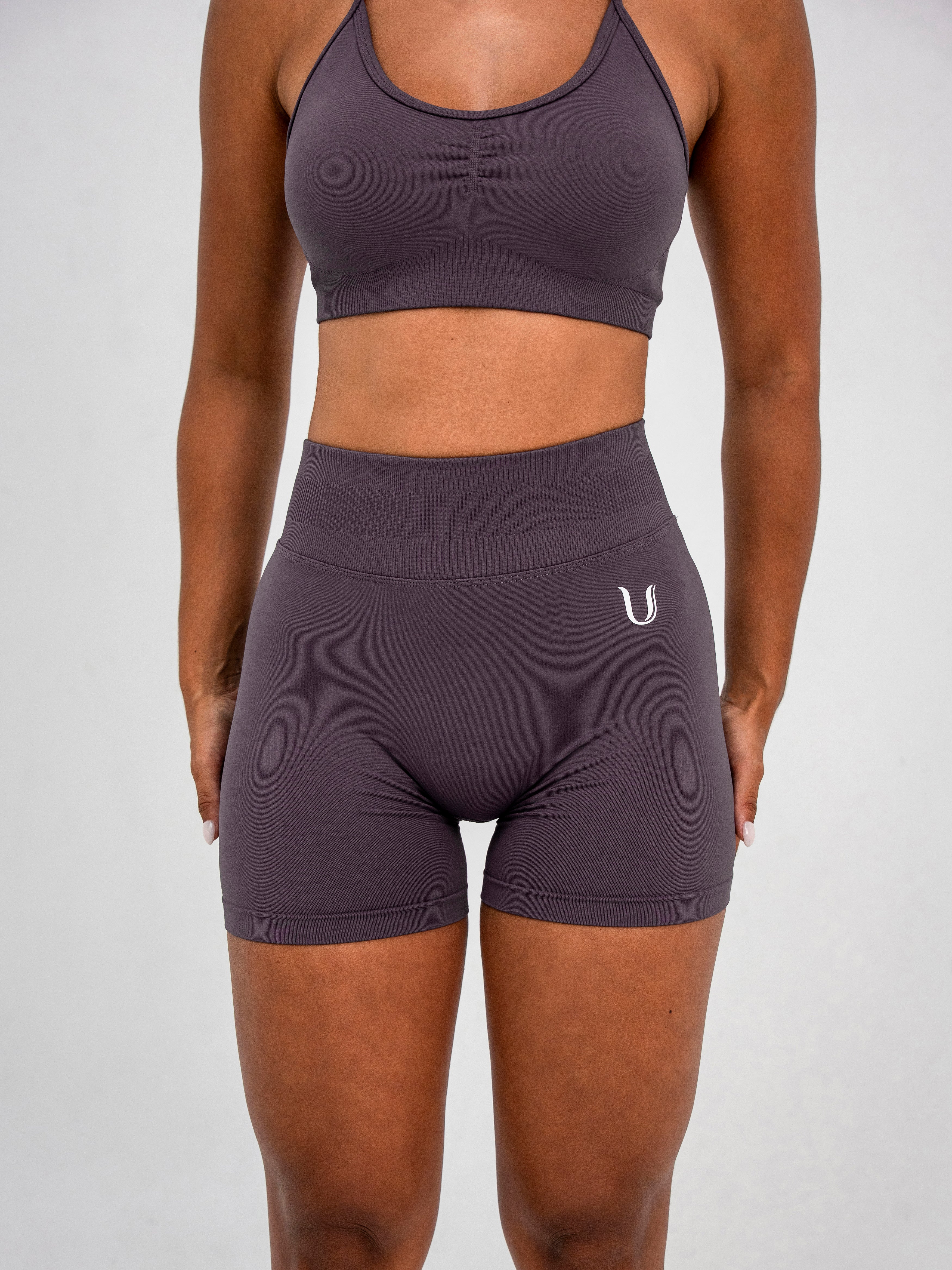 Luna | Short Scrunch Senza Cuciture Premium - Lilla polvere