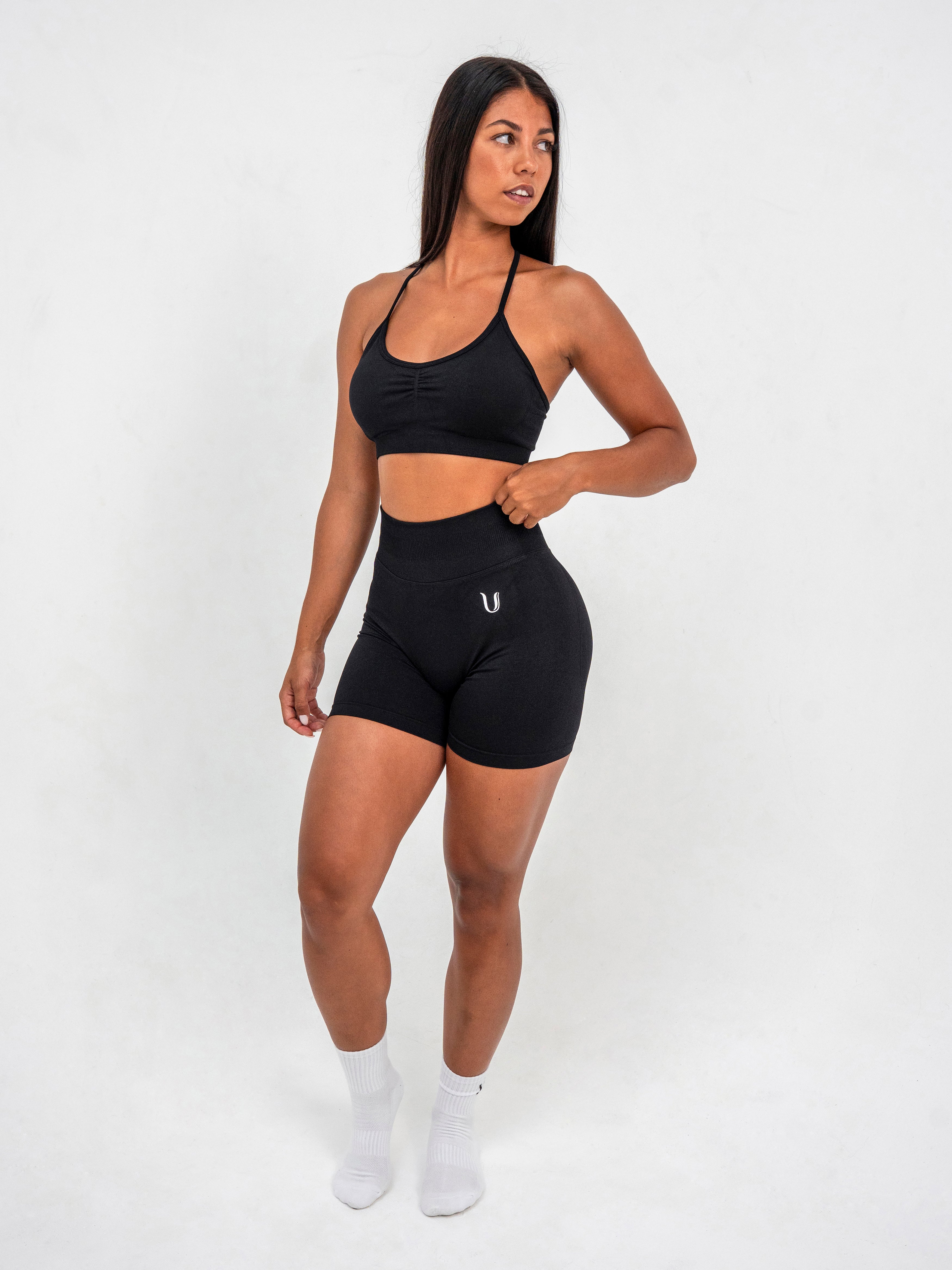 Luna | Short Scrunch Senza Cuciture Premium - Nero