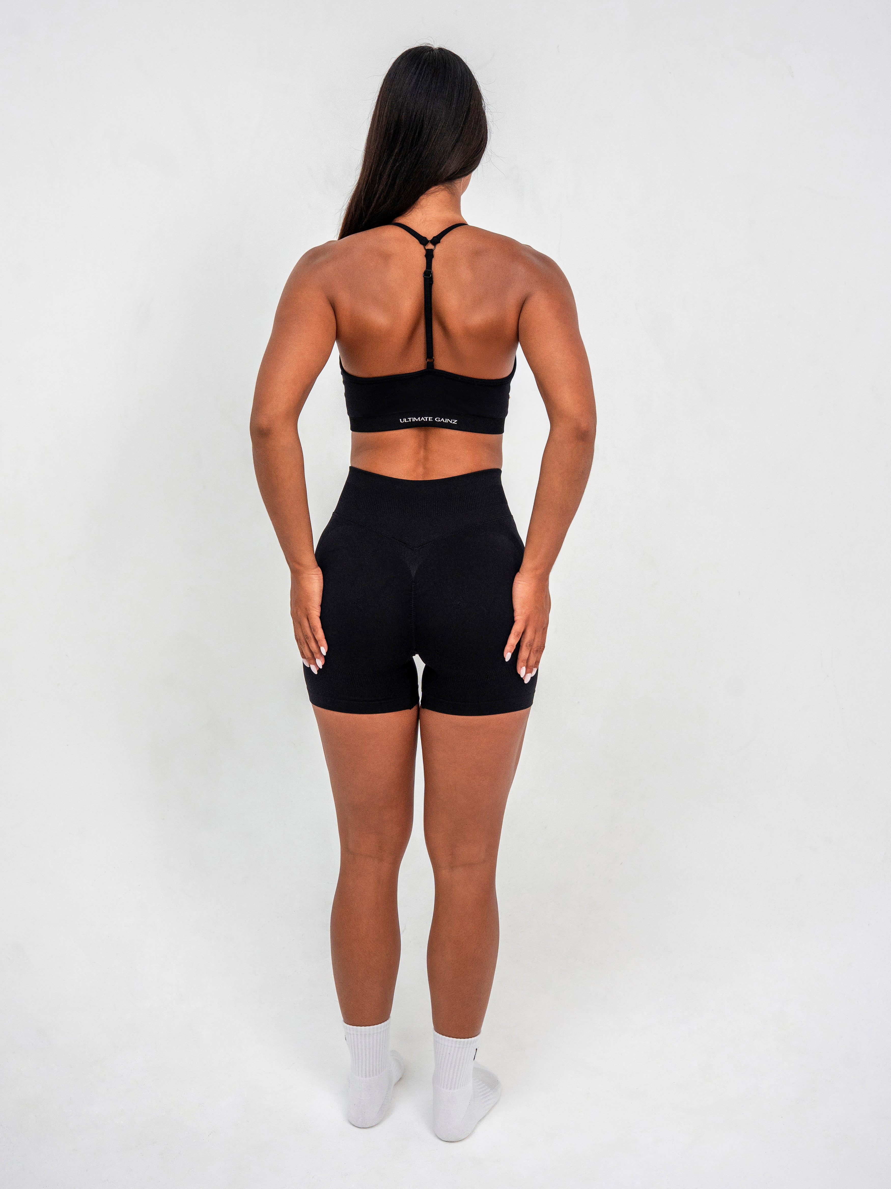 Luna | Short Scrunch Senza Cuciture Premium - Nero