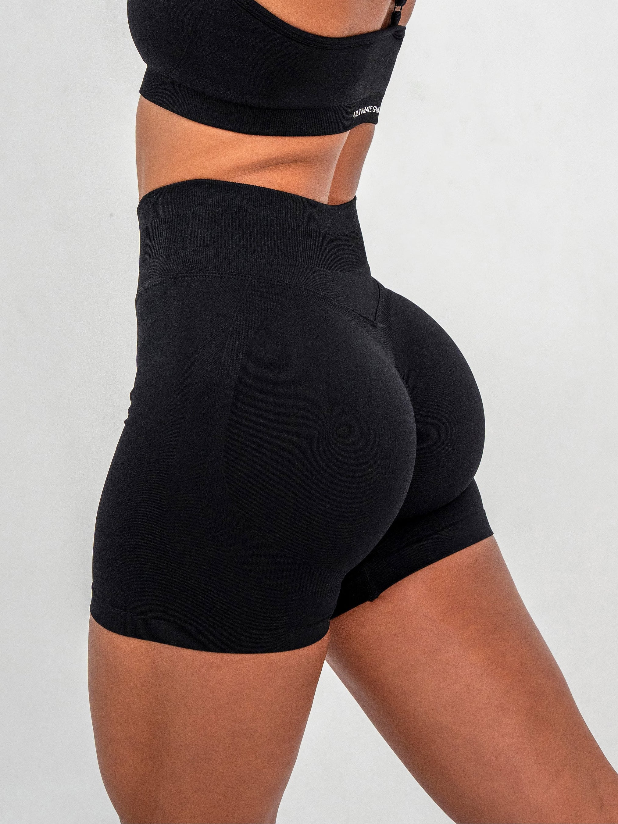 Luna | Short Scrunch Senza Cuciture Premium - Nero