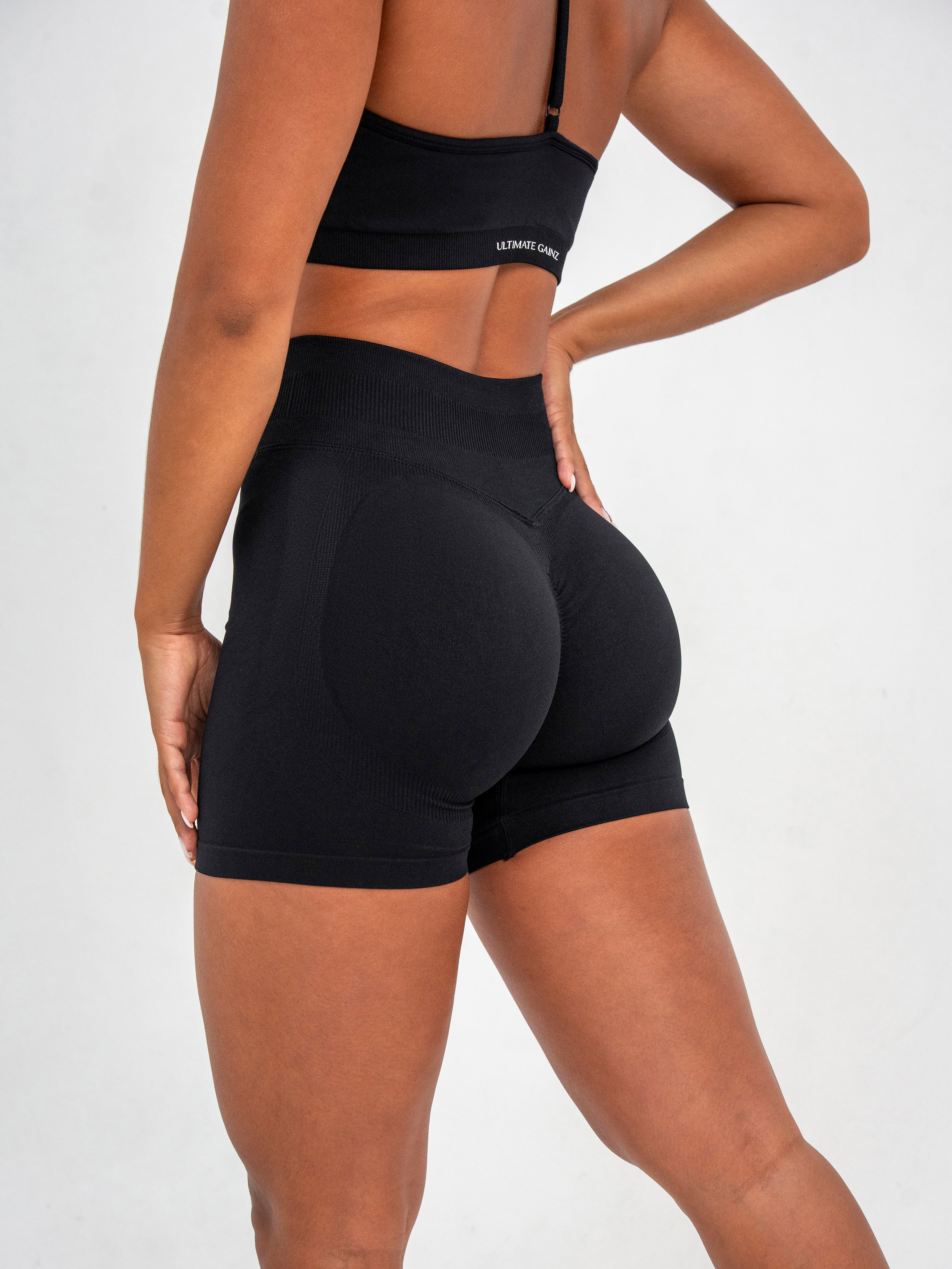 Luna | Short Scrunch Senza Cuciture Premium - Nero