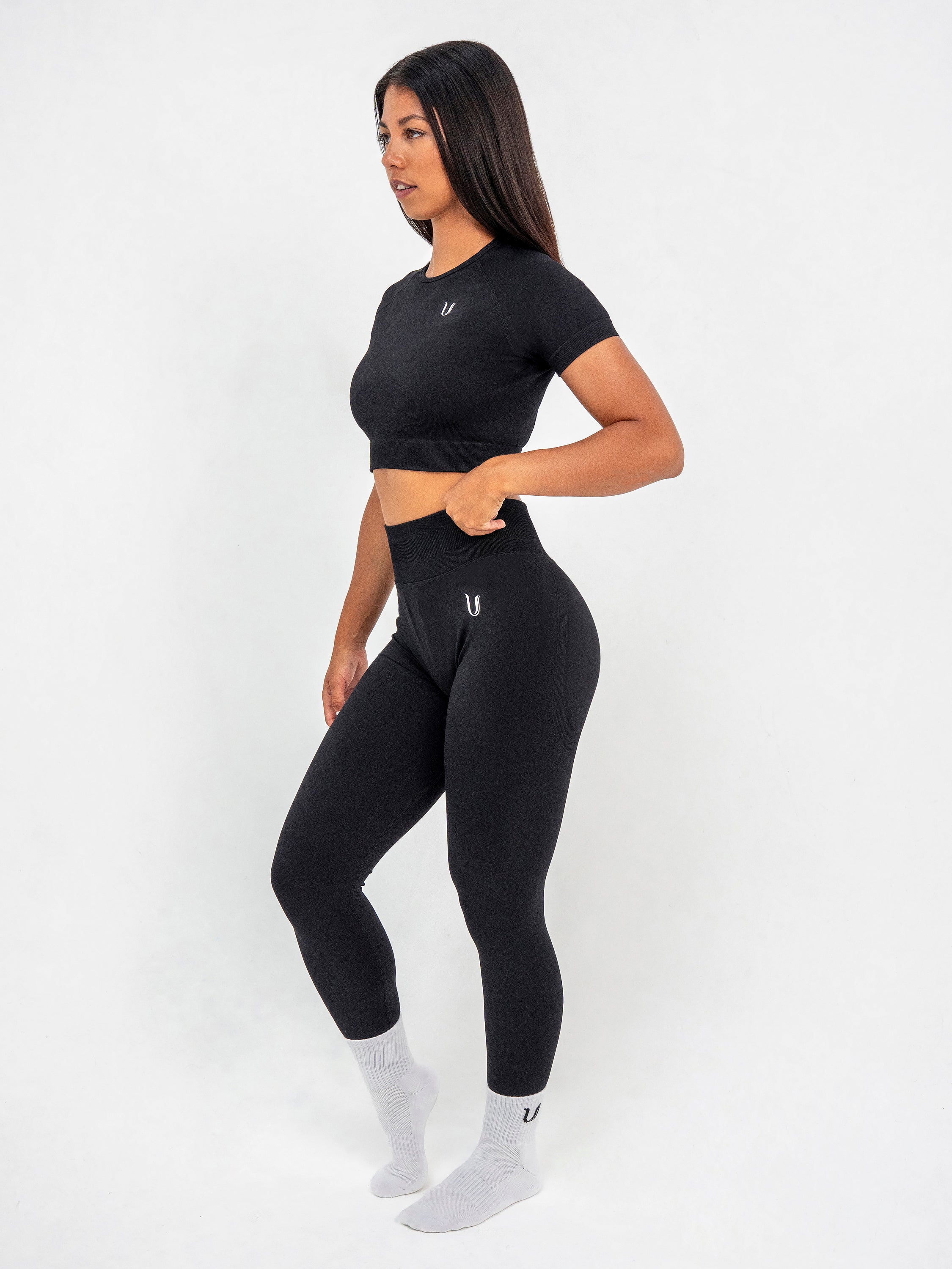 Luna | Crop Top Senza Cuciture Premium - Nero