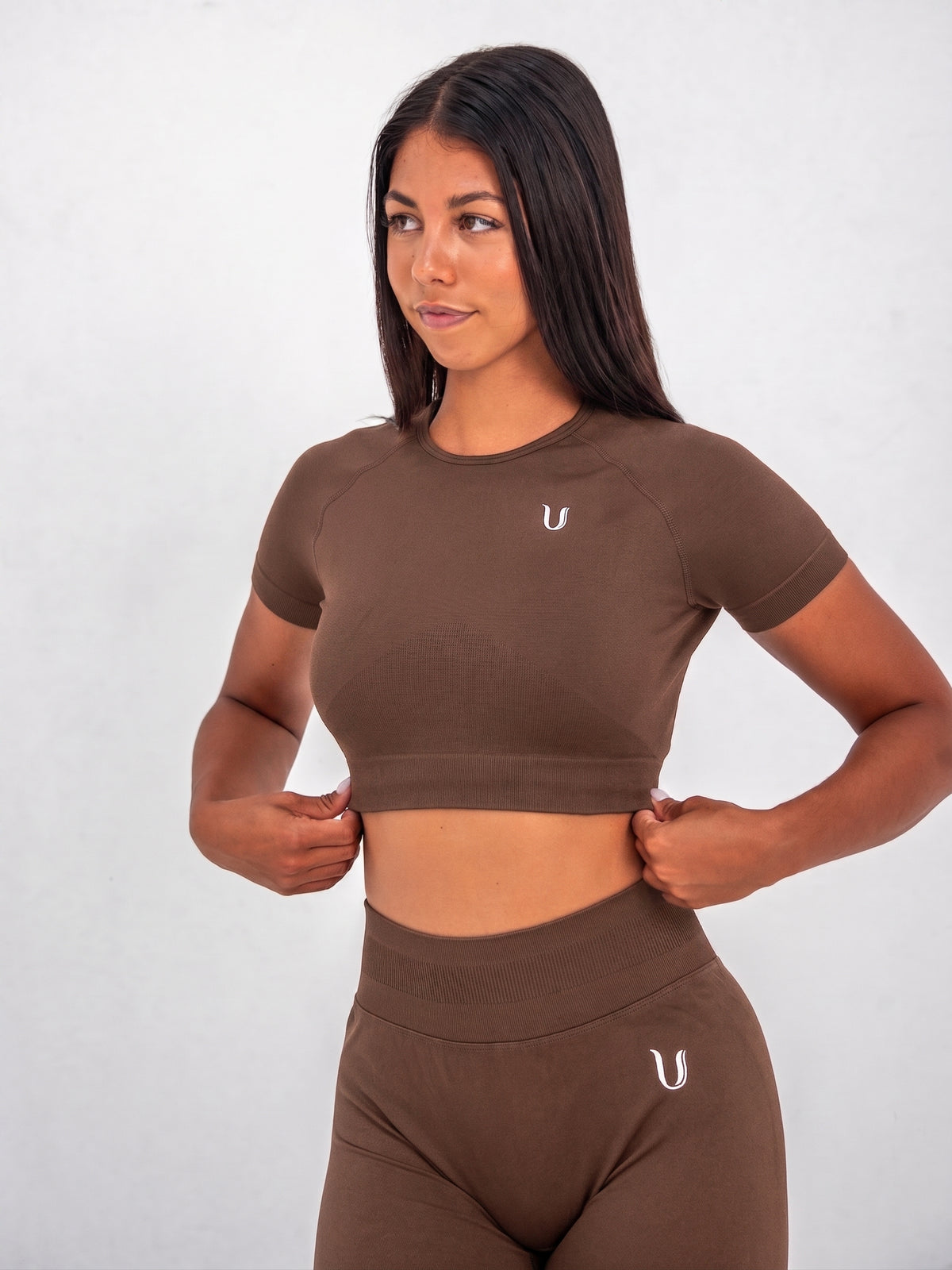 Luna | Premium Seamless Crop Top - Marrone