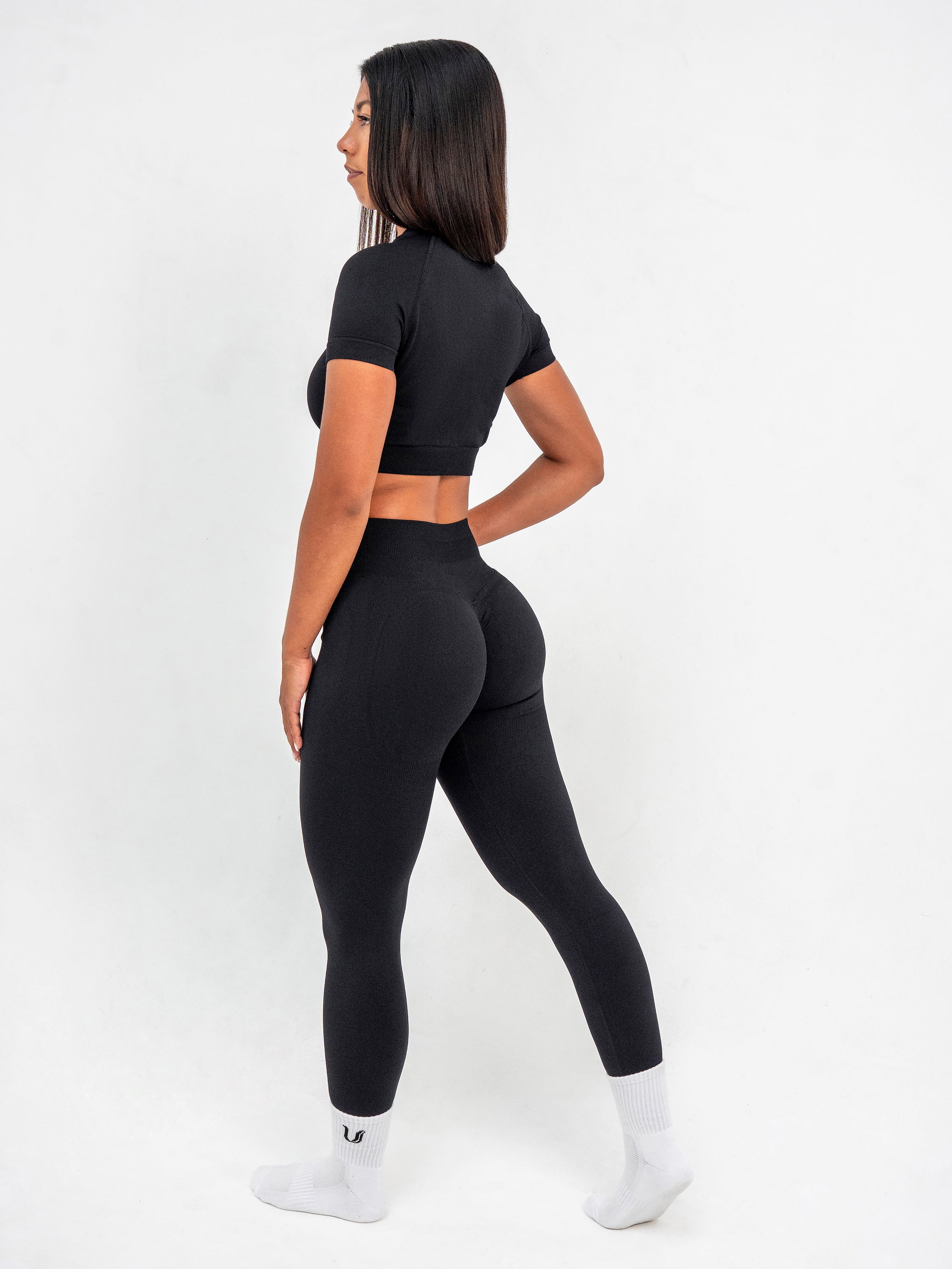 Luna | Crop Top Senza Cuciture Premium - Nero