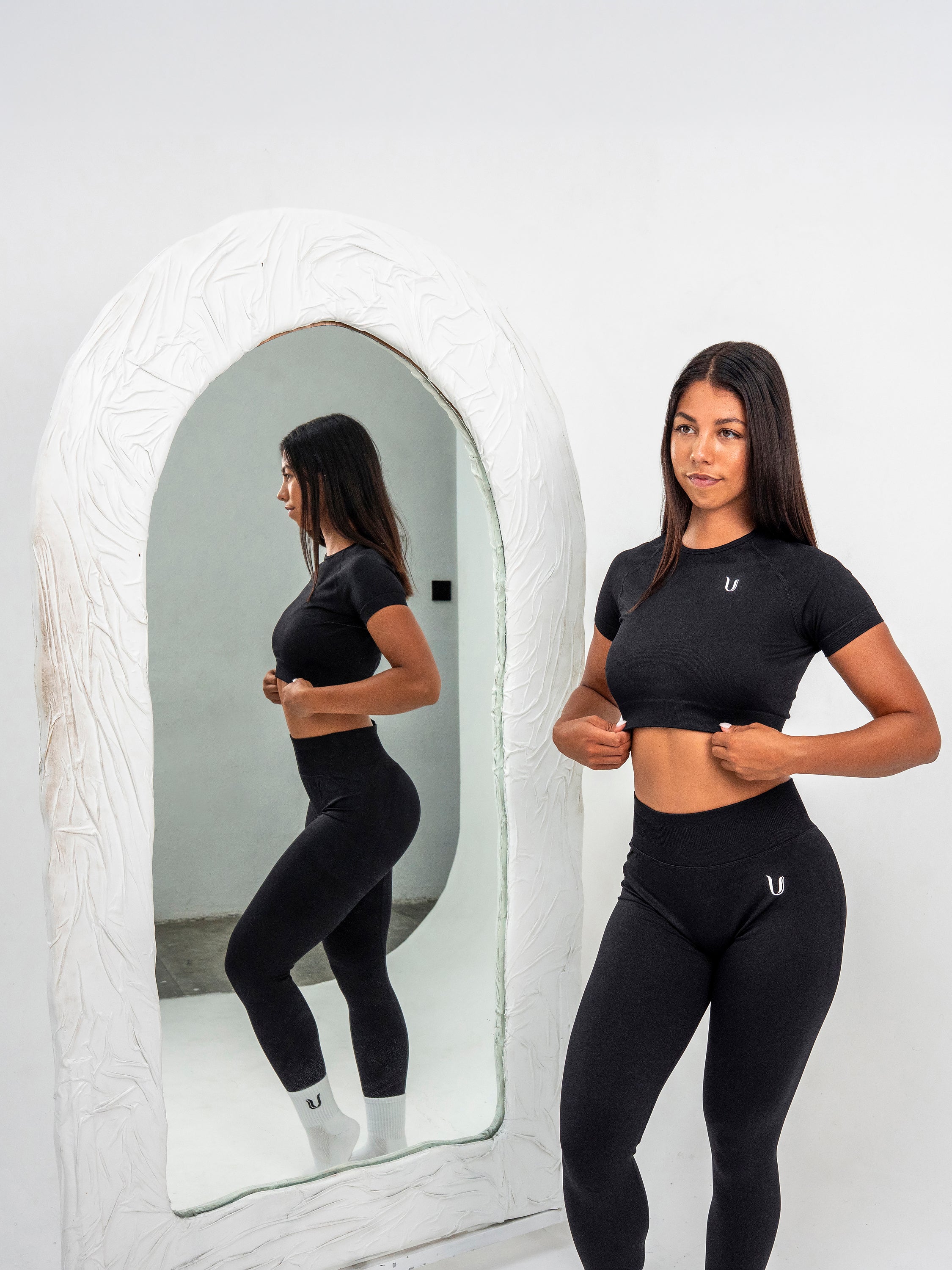 Luna | Crop Top Senza Cuciture Premium - Nero