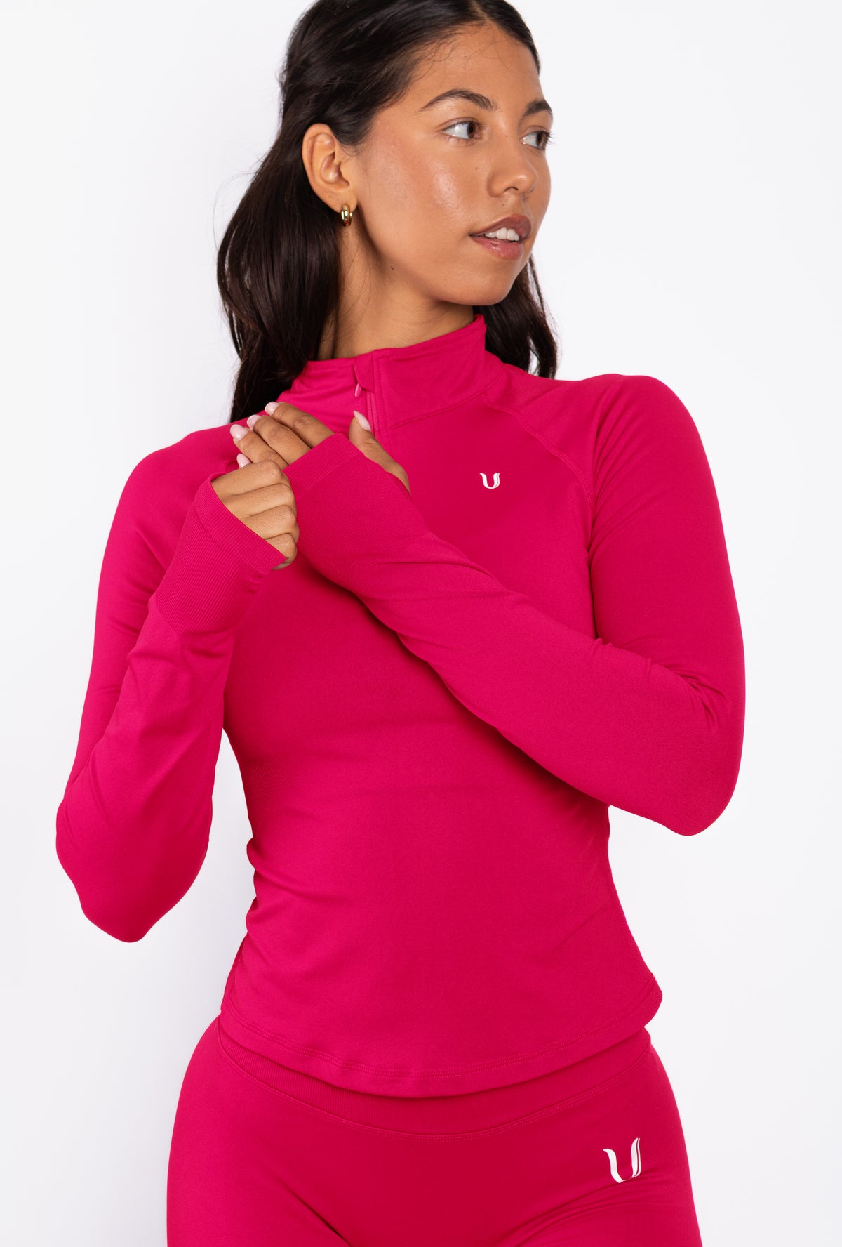 Beau | Top Manica Lunga con Mezza Zip - Lampone