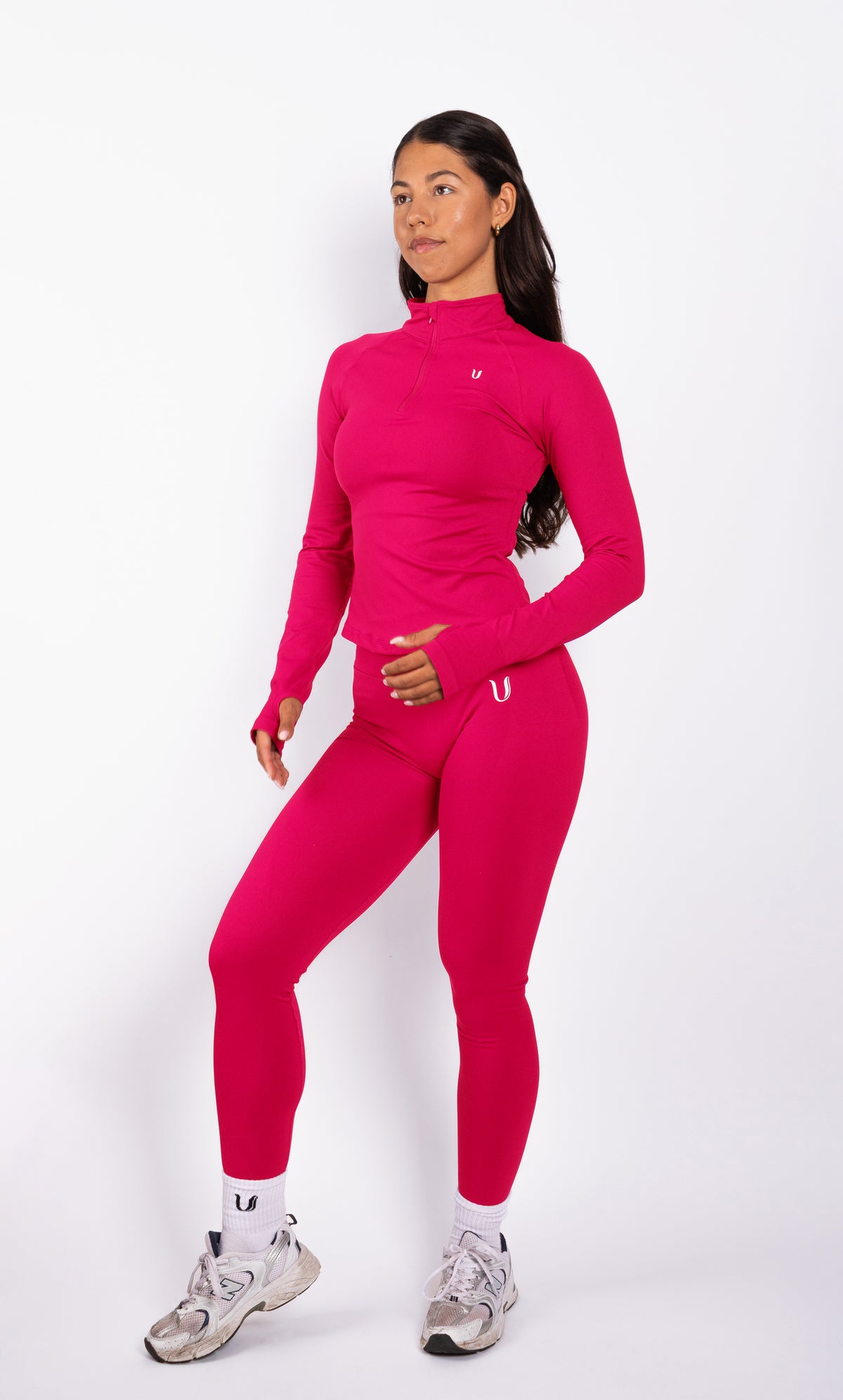 Beau | Top Manica Lunga con Mezza Zip - Lampone