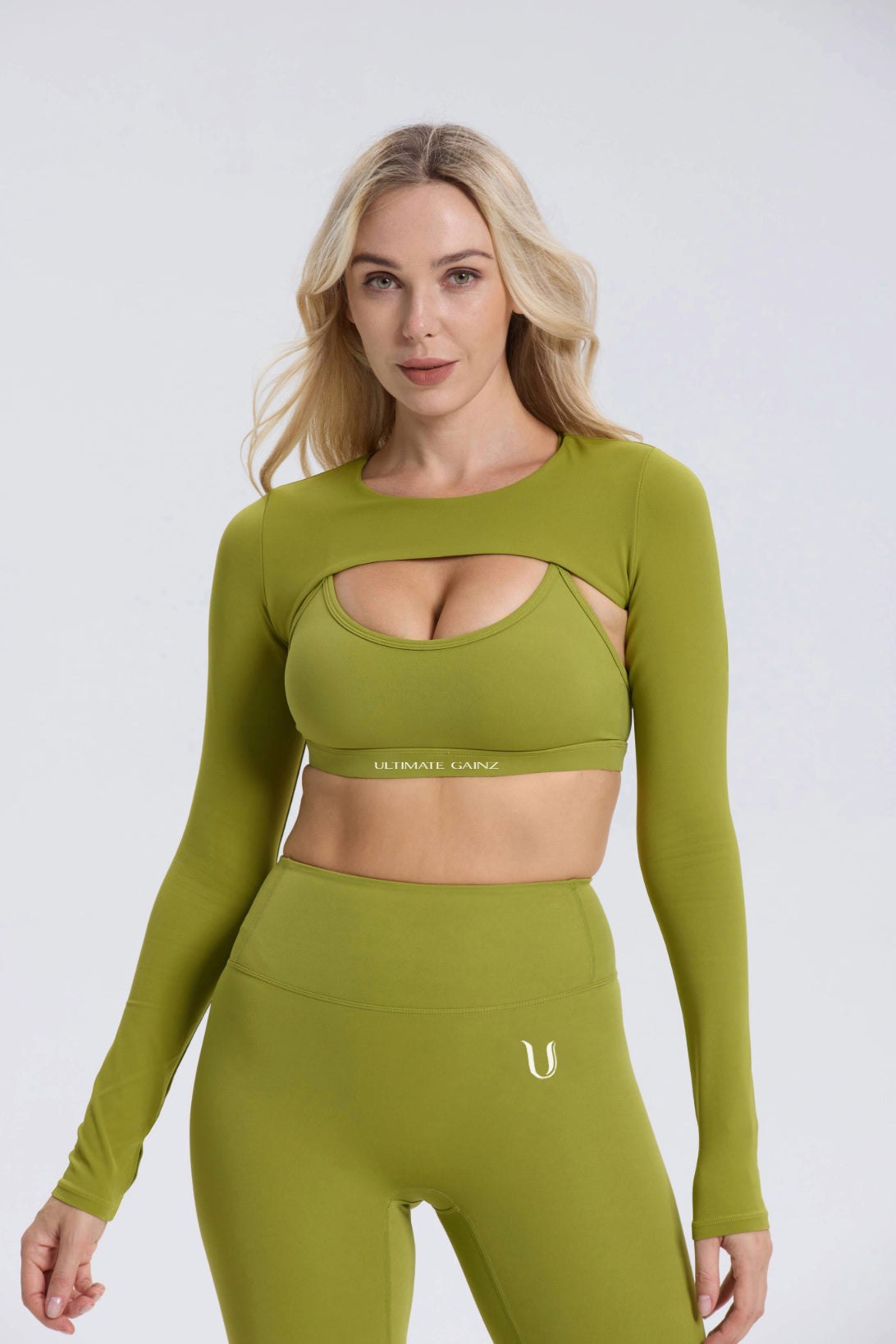 Hailey | Crop Top a Maniche Lunghe - Verde