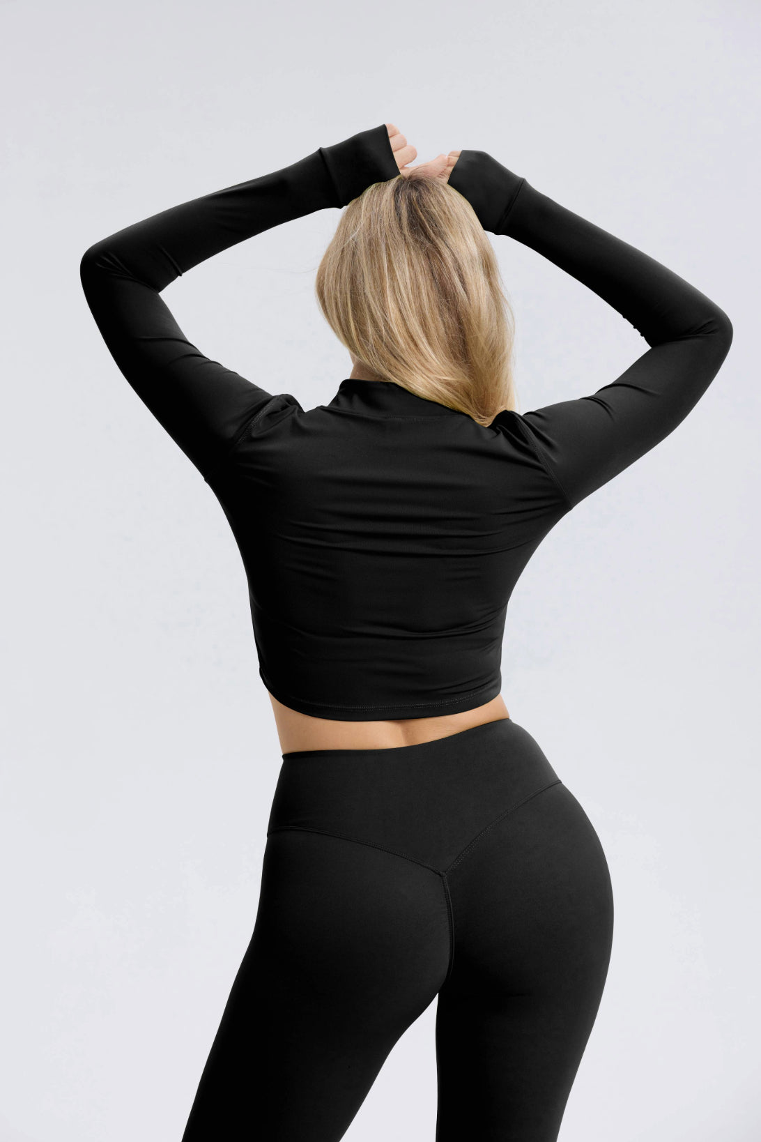 Set Hailey | Top a Manica Lunga Legging - Nero