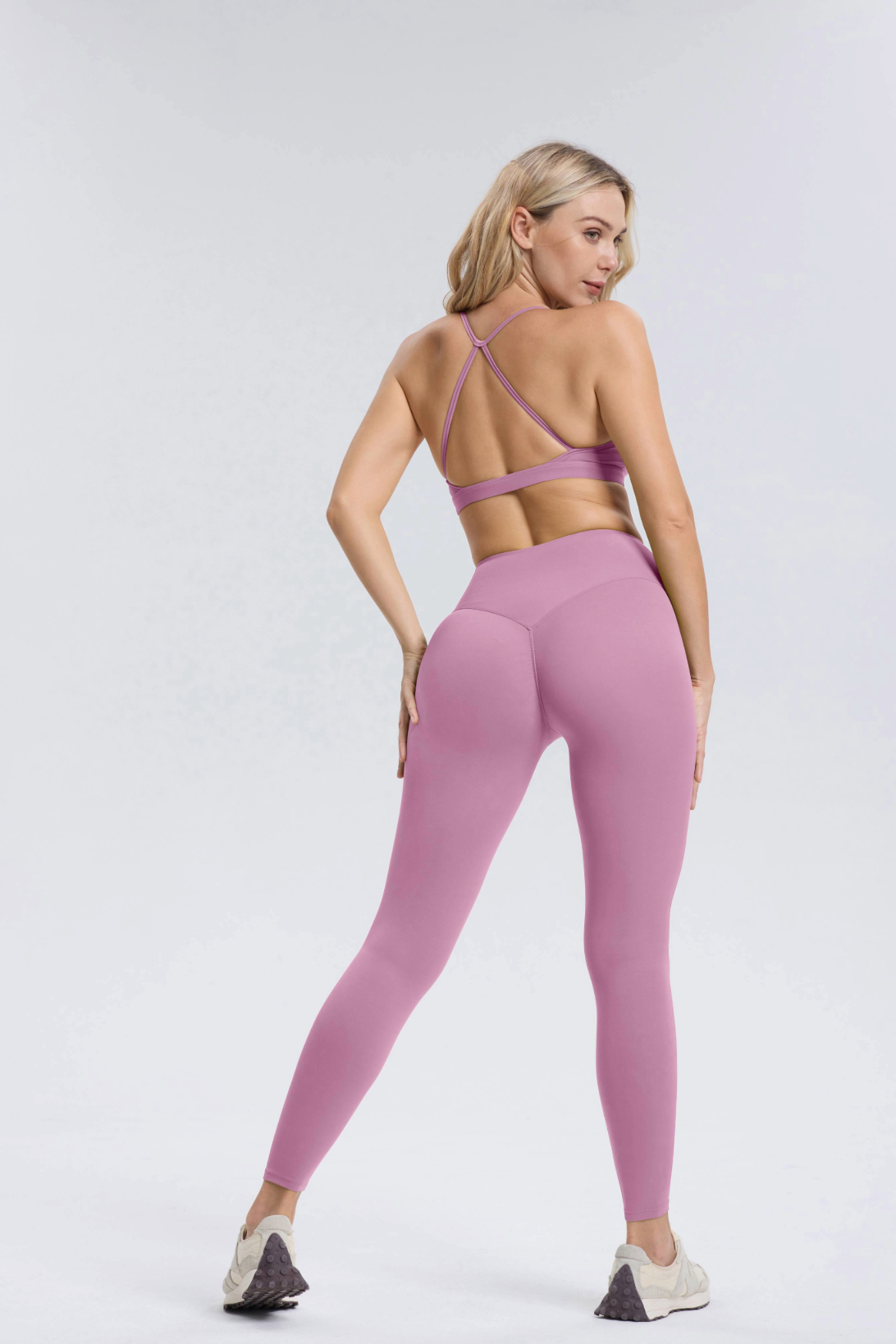 Set Hailey | Top e Leggings Senza Cuciture - Lilla Chiaro