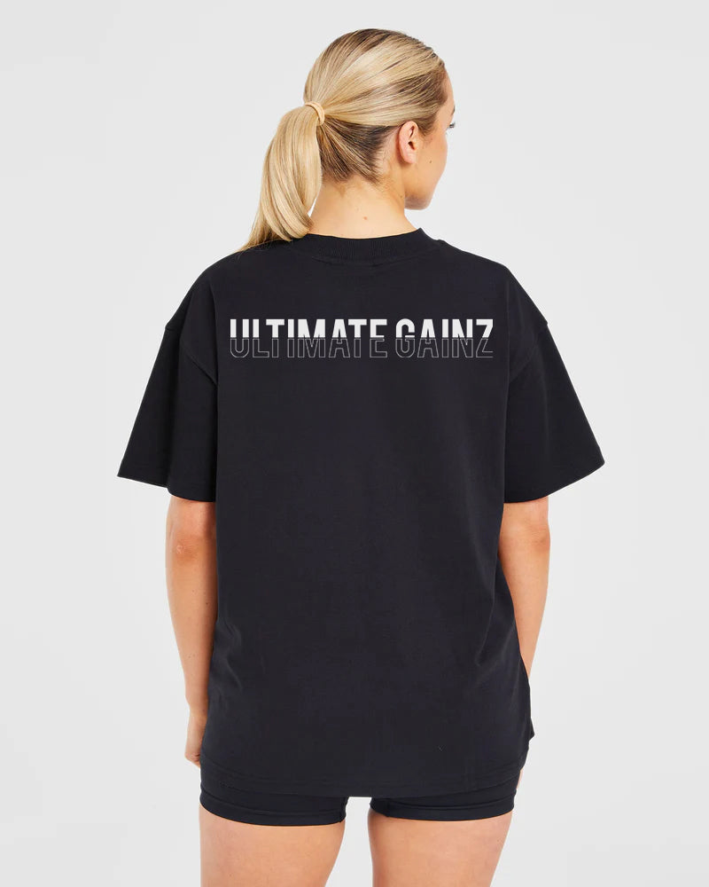 Ultimate Gainz | Maglietta Oversize Unisex - Bianco