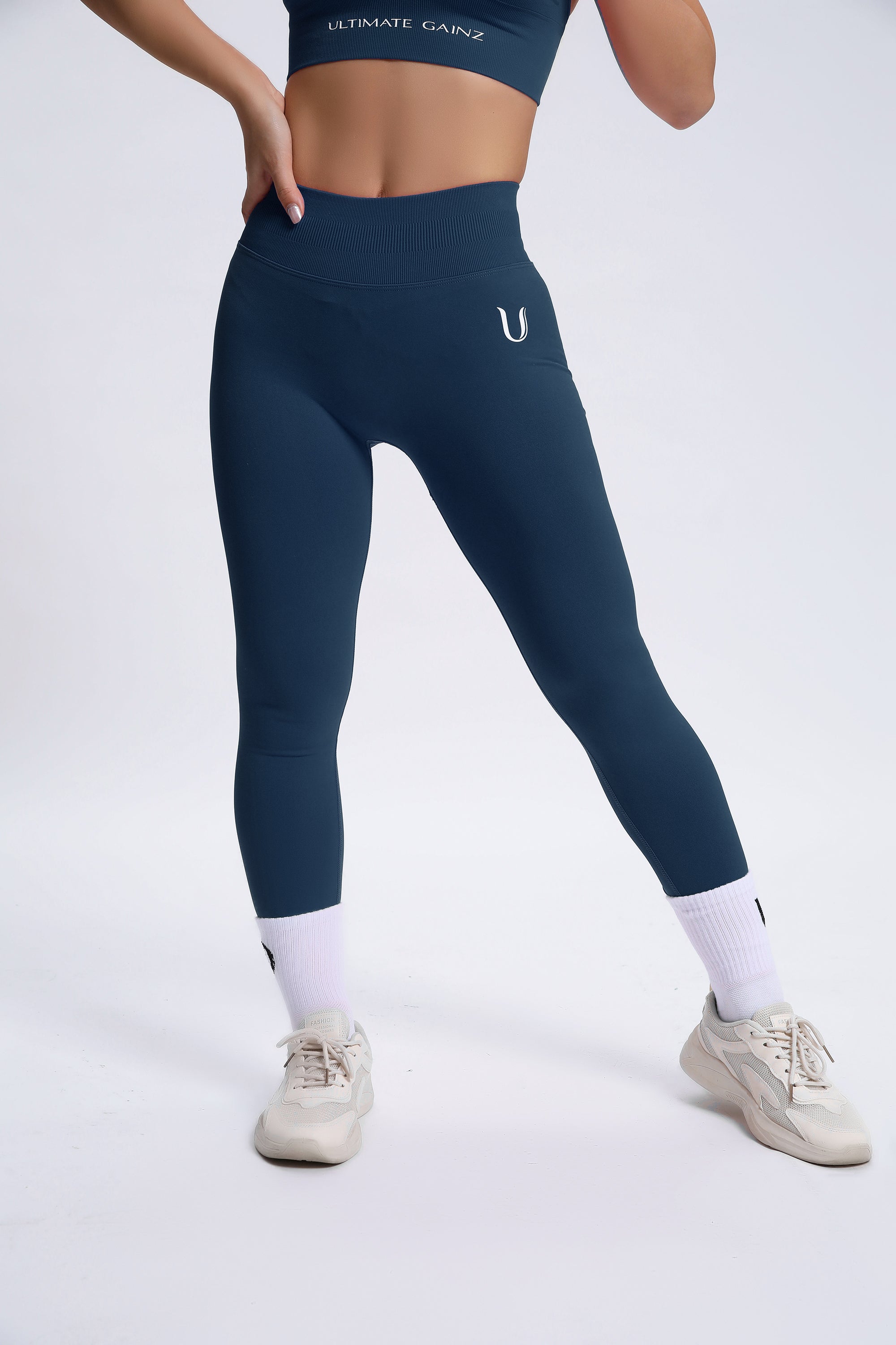 Joy | Leggings Scolpenti con Scrunch – Blu Scuro