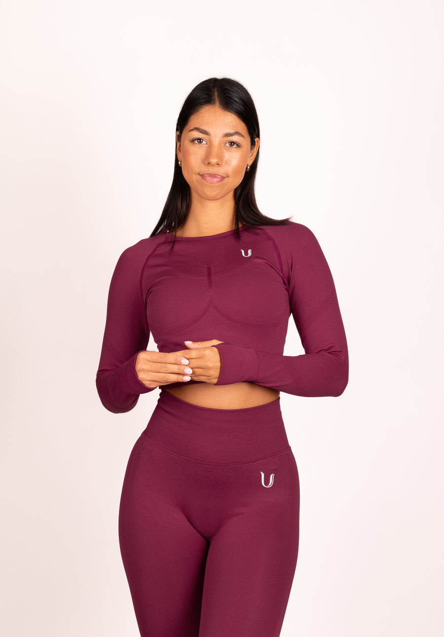 Leonie | Top Manica Lunga - Rosso Vino