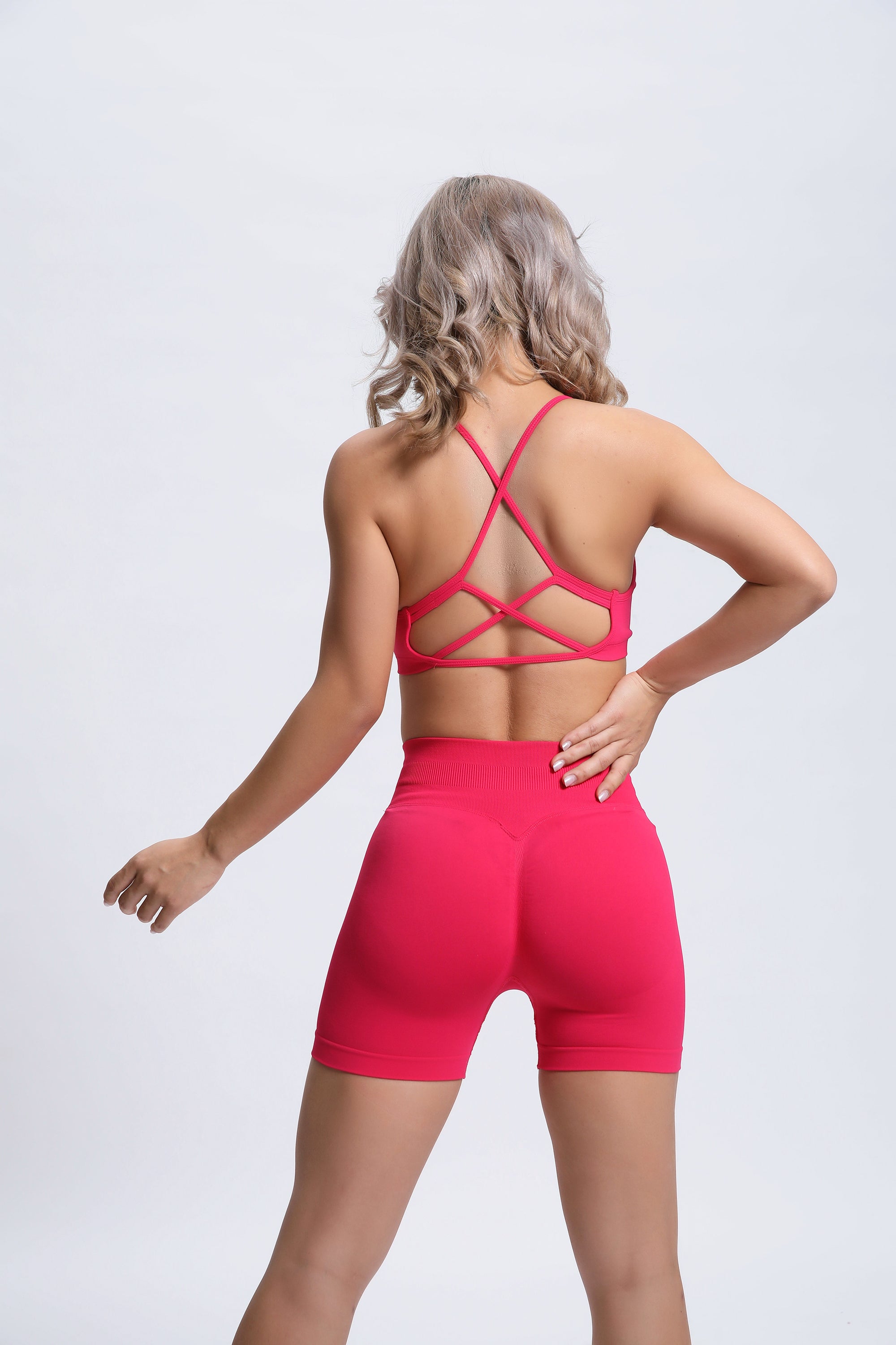 Joy | Shorts Scolpenti con Scrunch – Rosso rosa