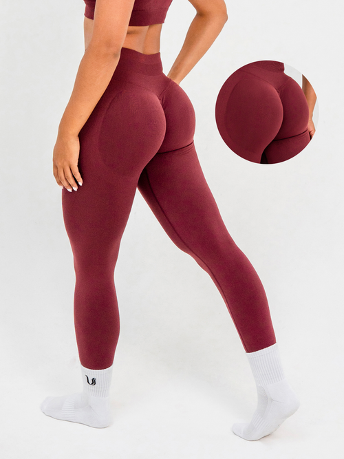Luna | Legging Scrunch Senza Cuciture Premium - Bordeaux