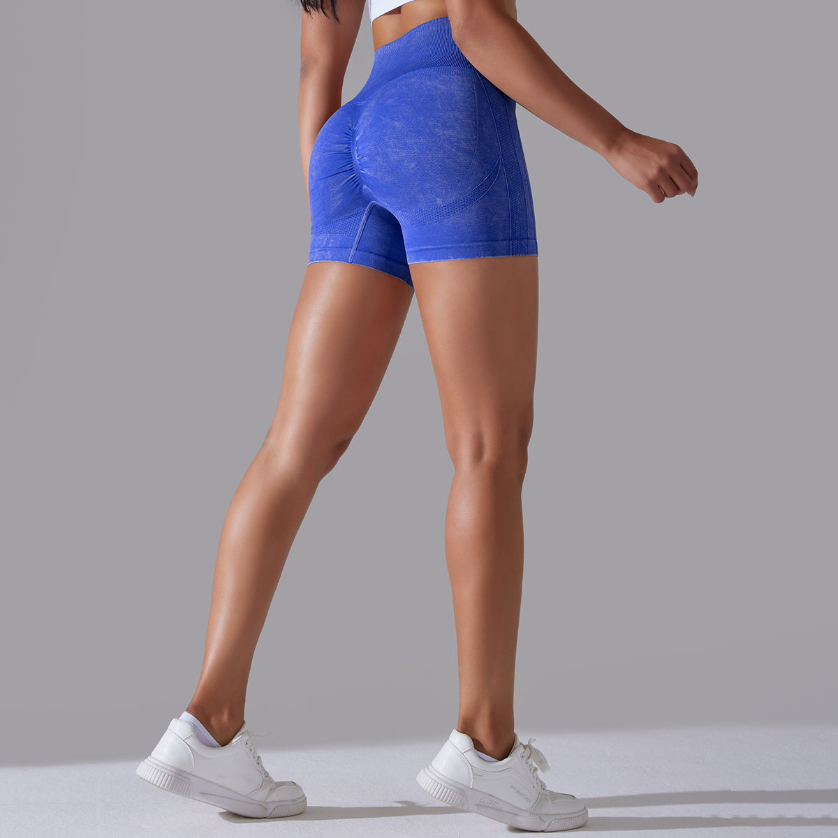 Jane | Short Scrunch con Motivi - Blu