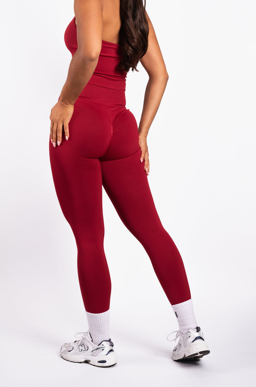 Bibi | Legging A Coste Senza Cuciture – Rosso