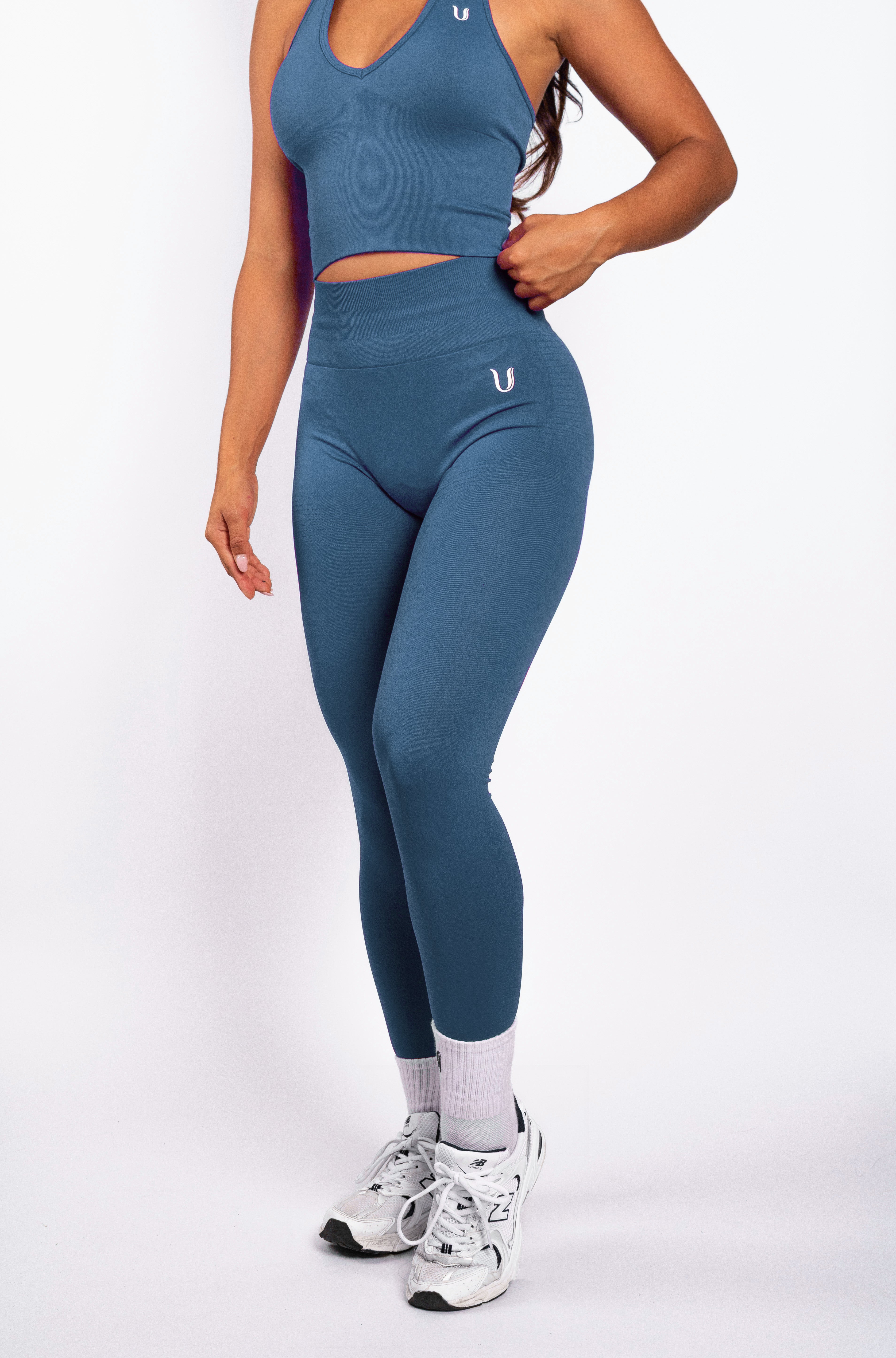 Bibi | Leggings a Coste Seamless – Blu