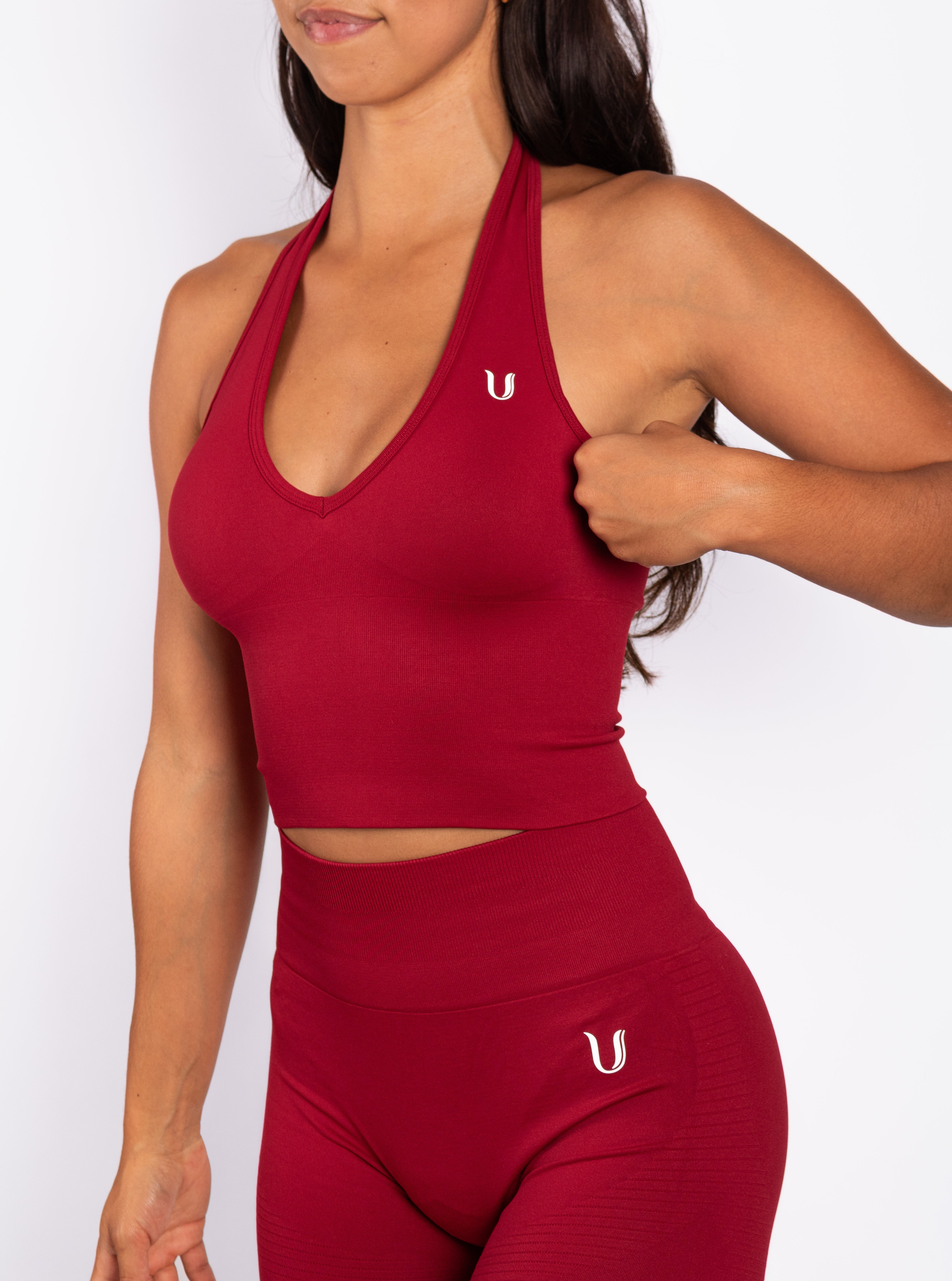 Bibi | Top Halter a Coste Seamless – Rosso