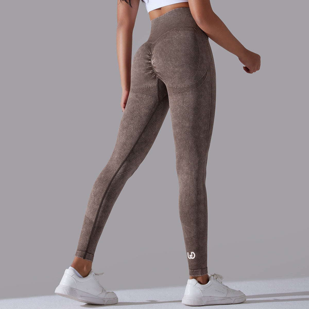 Jane | Leggings Scrunch con Motivi - Marrone