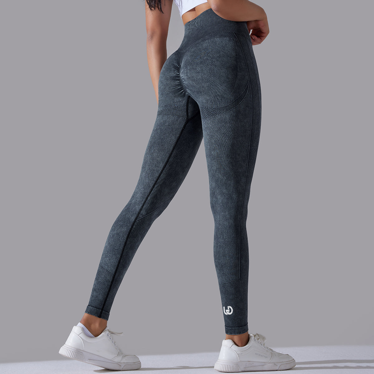 Jane | Leggings Scrunch con Motivi - Nero