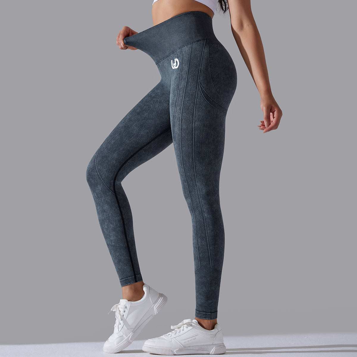 Jane | Leggings Scrunch con Motivi - Nero