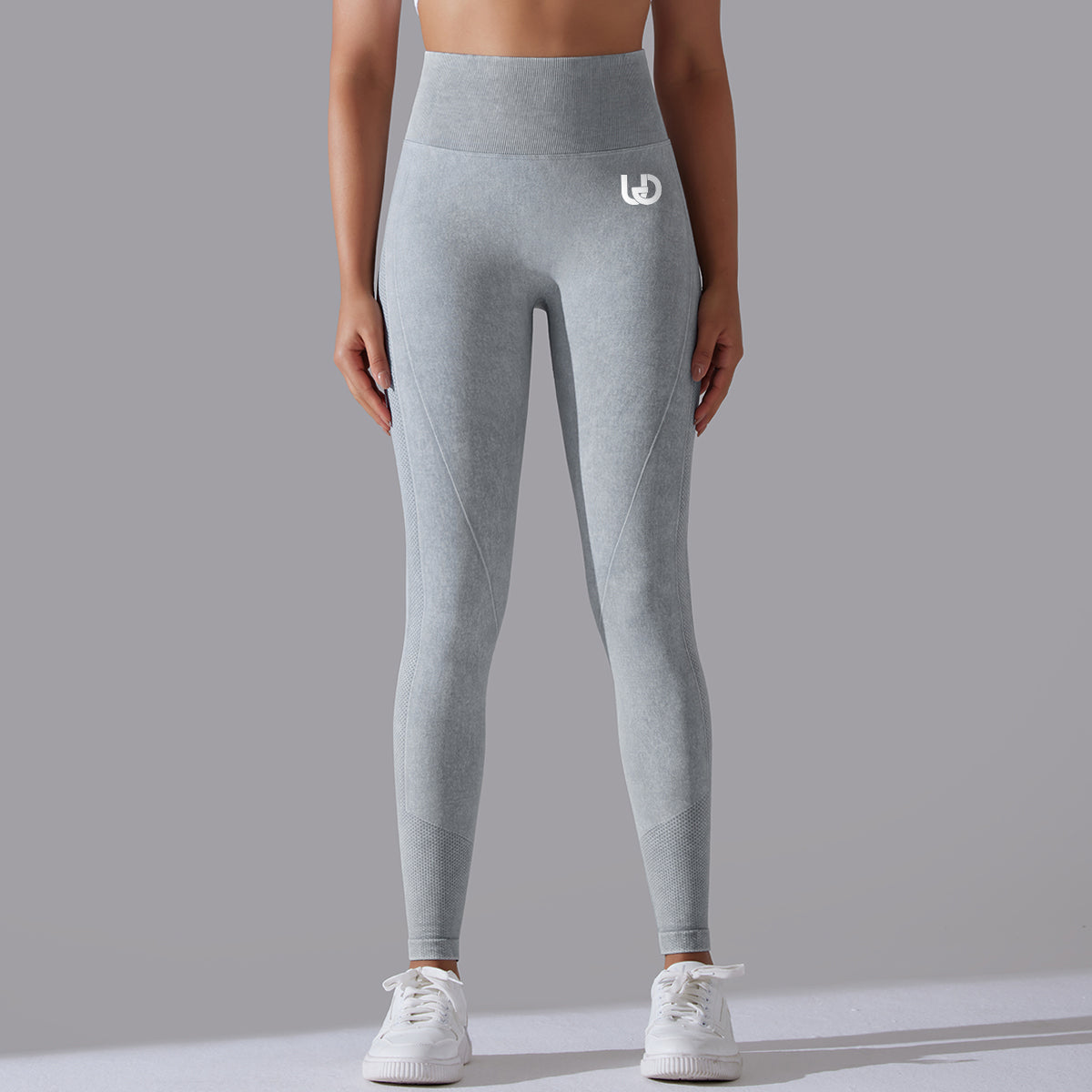 Jane | Leggings Scrunch con Motivi - Grigio Chiaro