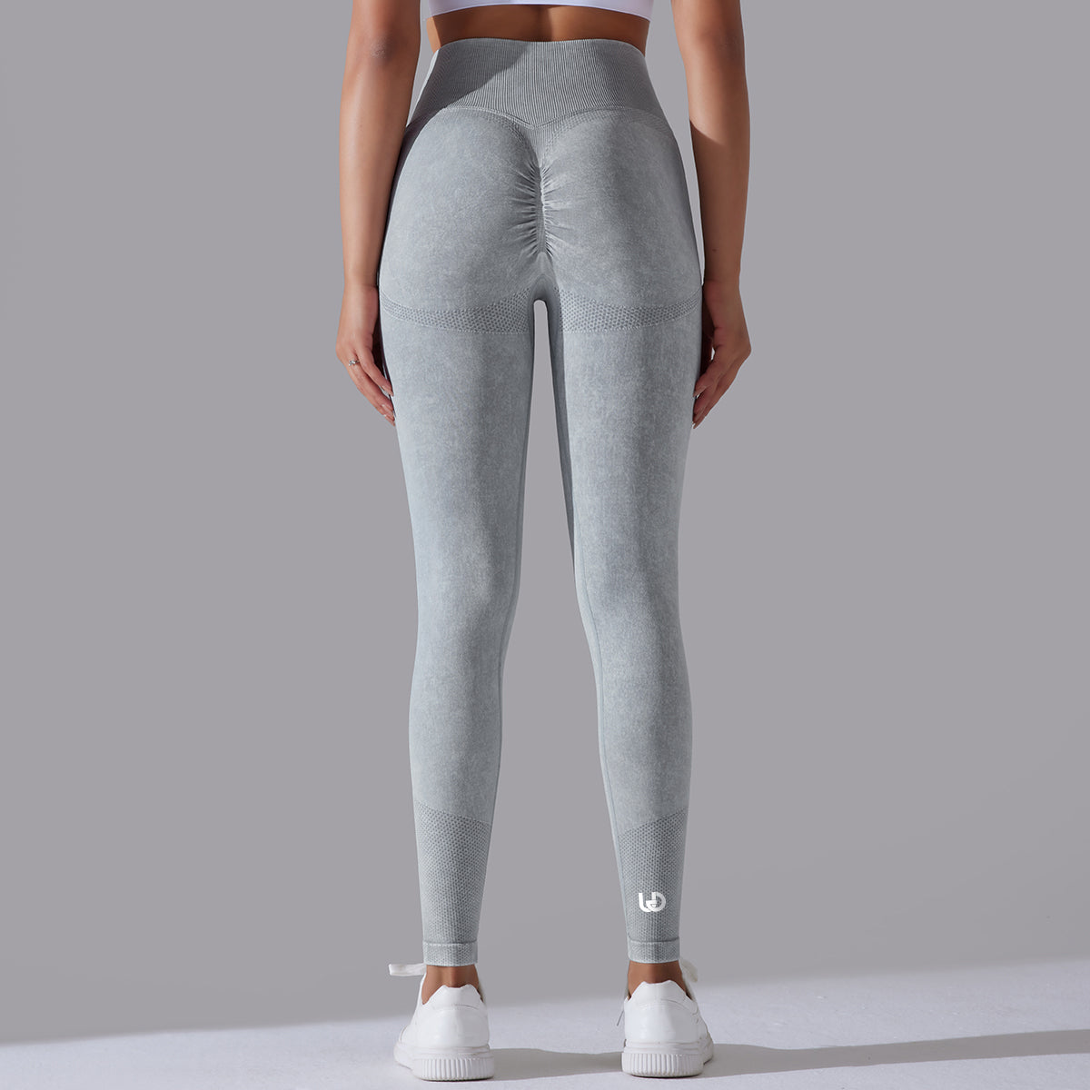 Jane | Leggings Scrunch con Motivi - Grigio Chiaro