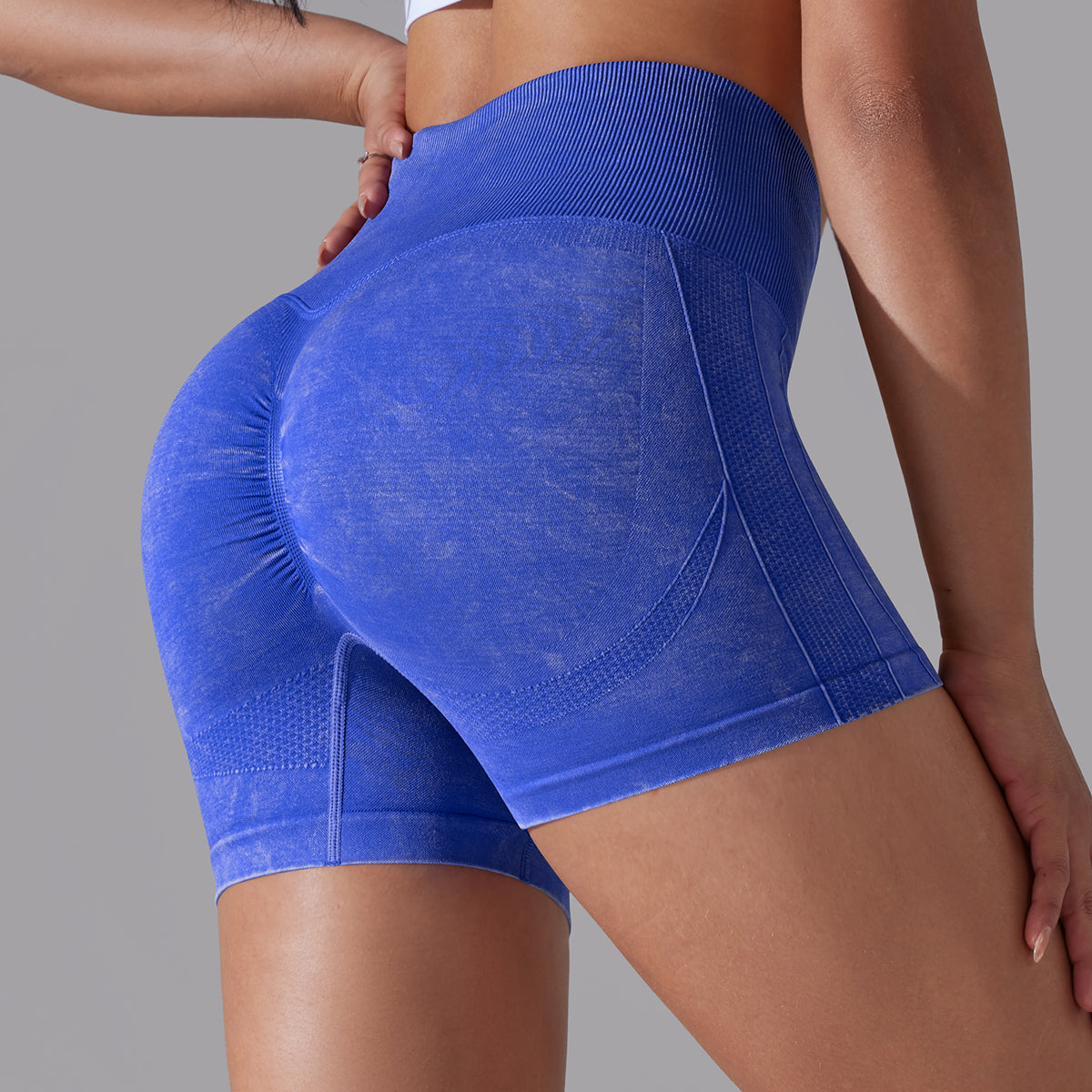 Jane | Short Scrunch con Motivi - Blu