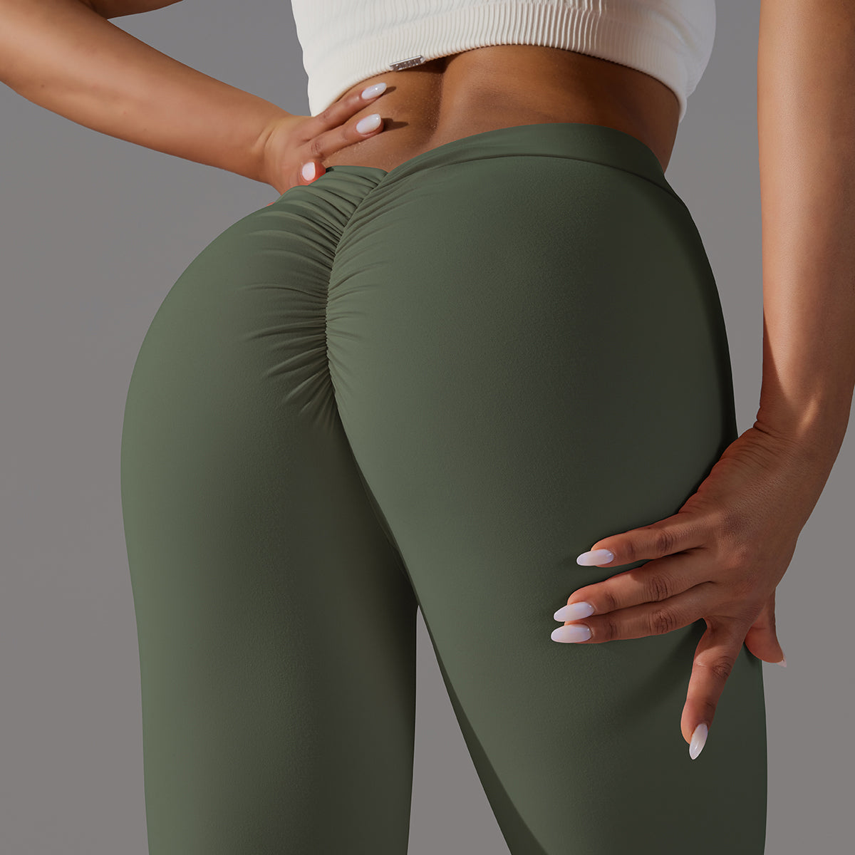 Emma | Leggings Extra Scrunch - Verde Militare