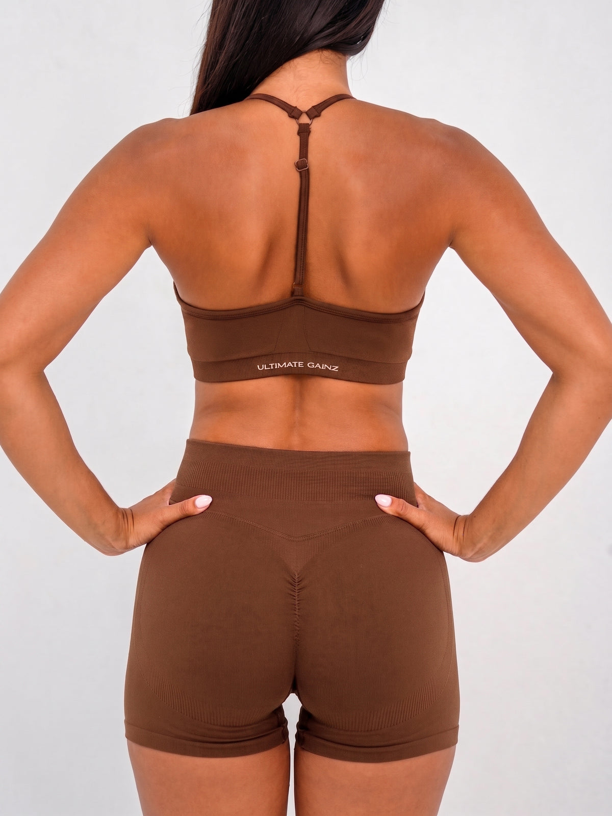 Luna | Premium Seamless Scrunch Short - Marrone