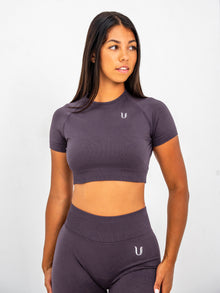 Luna | Crop Top Senza Cuciture Premium - Lilla polvere