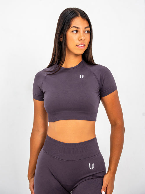 Luna | Crop Top Senza Cuciture Premium - Lilla polvere