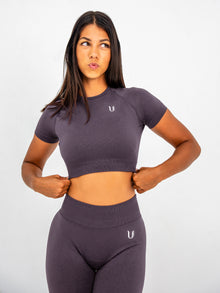 Luna | Crop Top Senza Cuciture Premium - Lilla polvere